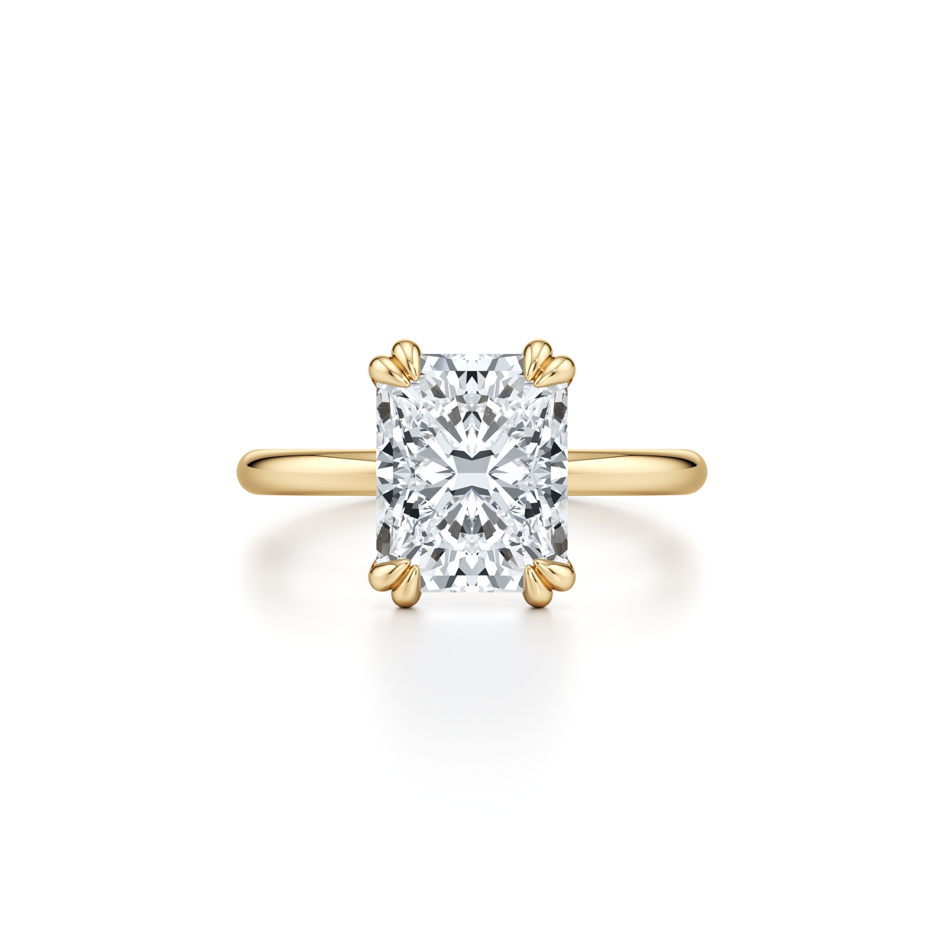 Precious Metal:18k Yellow Gold;Cut Shape:Radiant