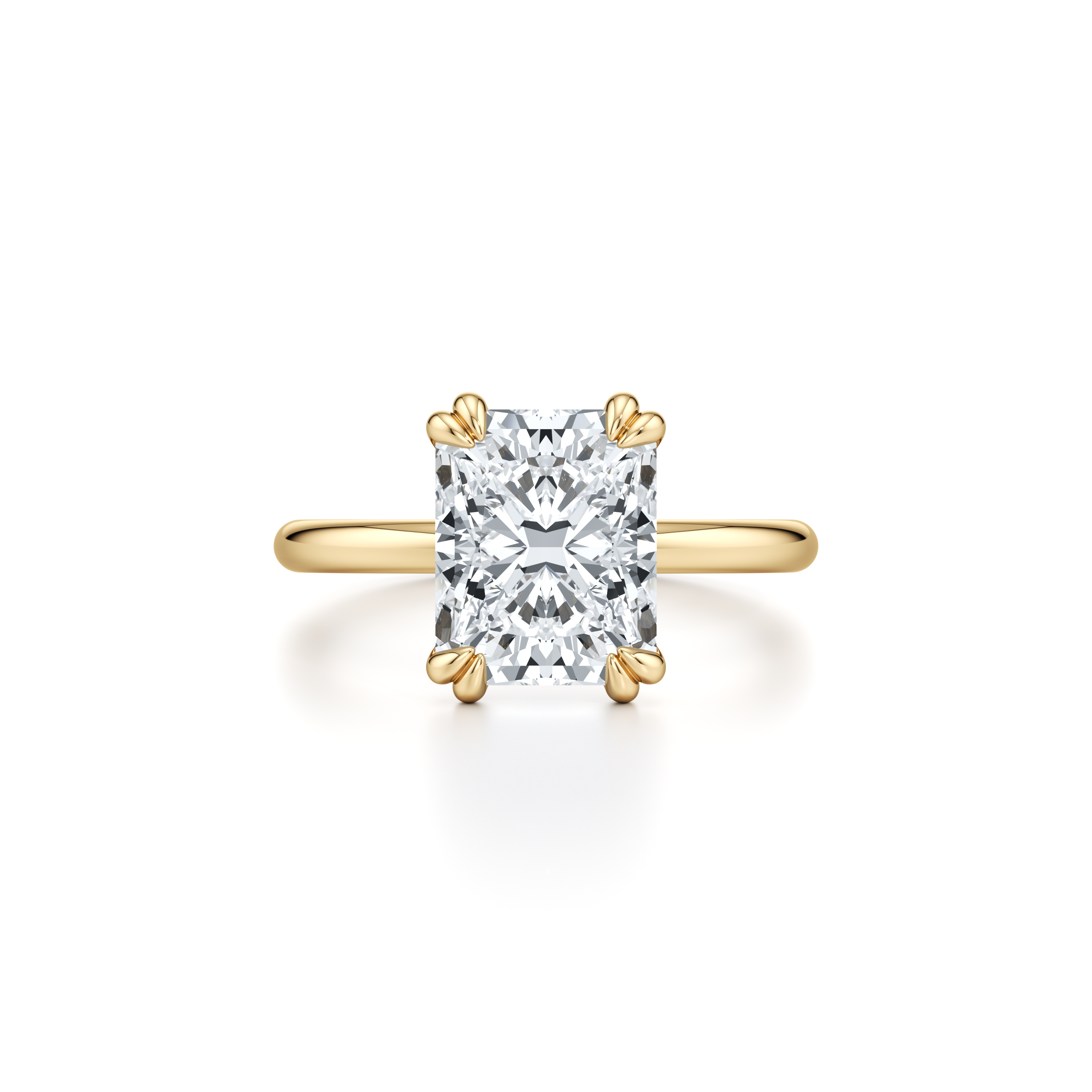 Precious Metal:18k Yellow Gold;Cut Shape:Radiant