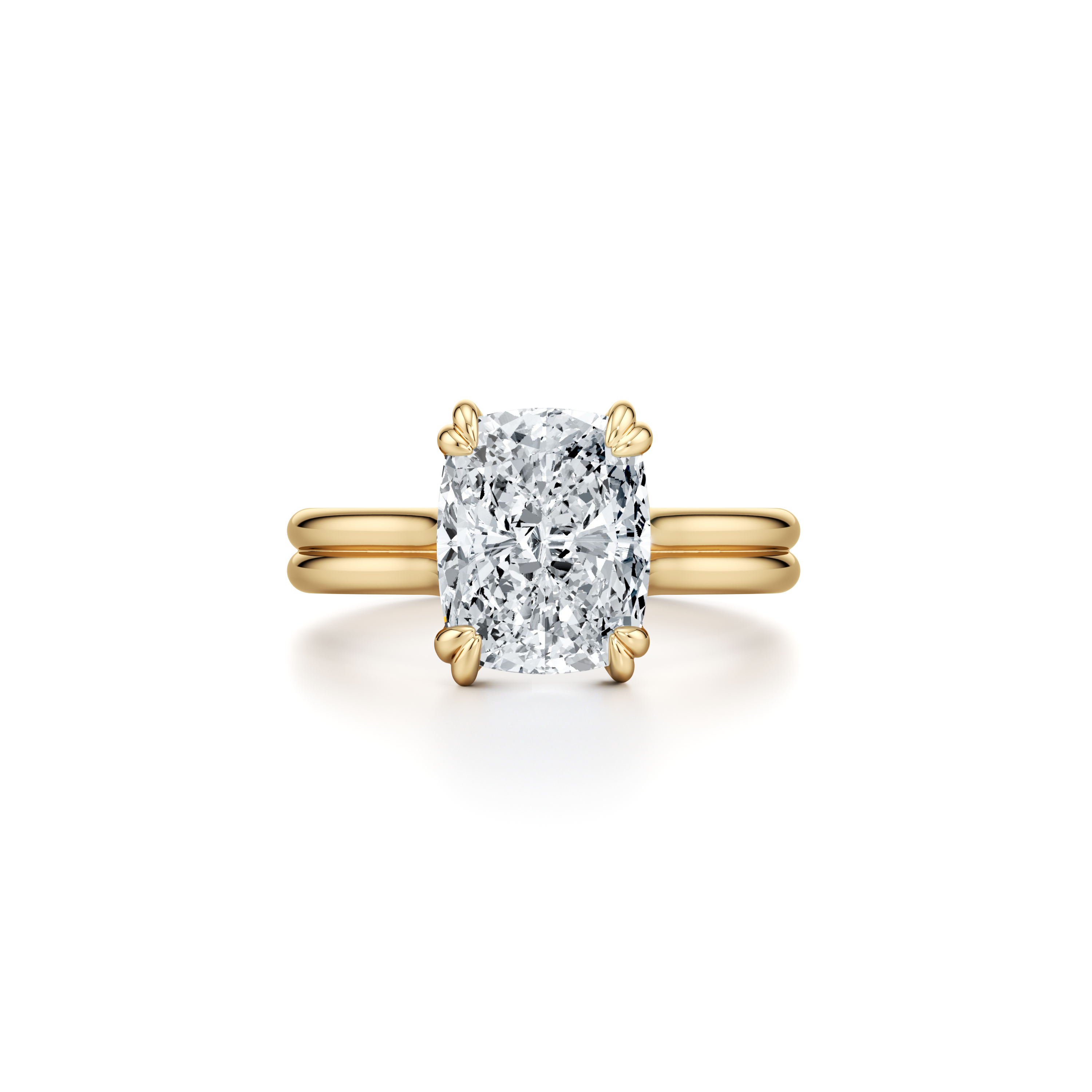 Precious Metal:18k Yellow Gold;Cut Shape:Elongated Cushion