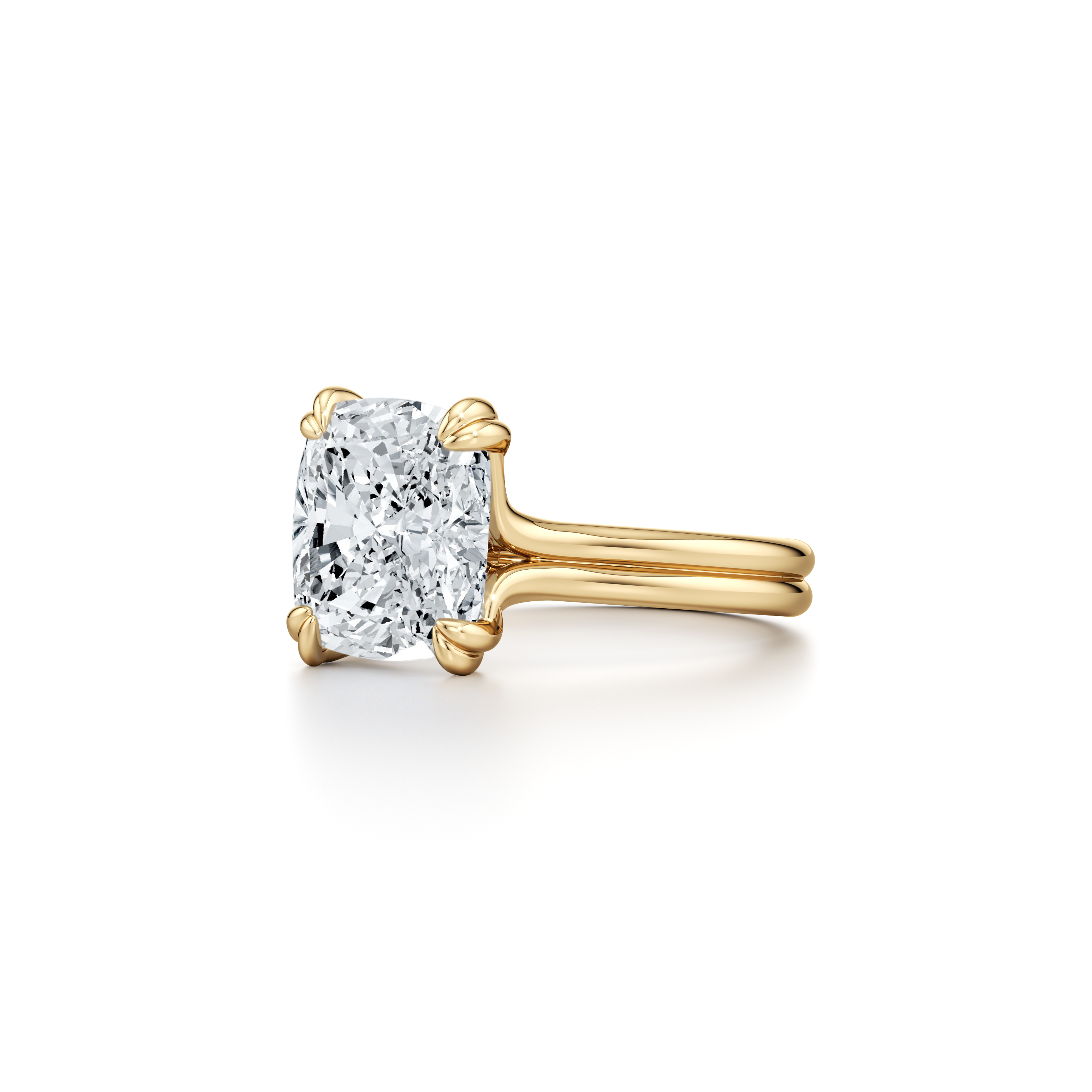 Elle Elongated Cushion Cut Solitaire Lab Diamond Engagement Ring