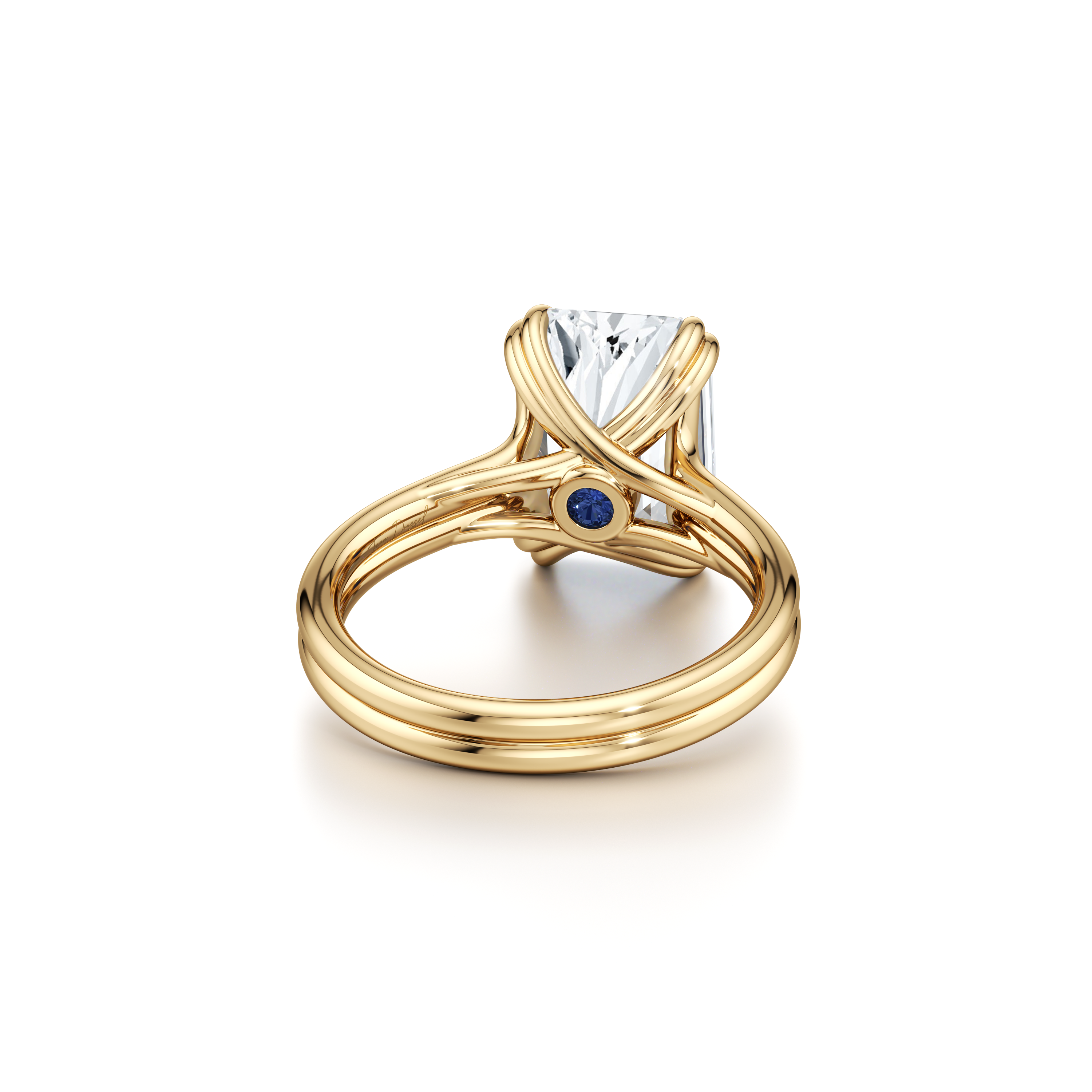Elle Elongated Cushion Cut Solitaire Lab Diamond Engagement Ring
