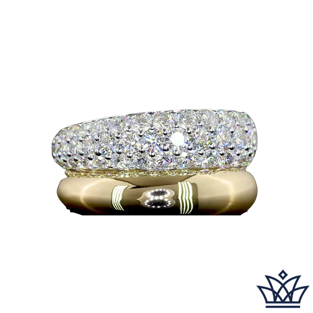 1.09 Cts 14K TWO TONE Round Shape Special Eternity Band