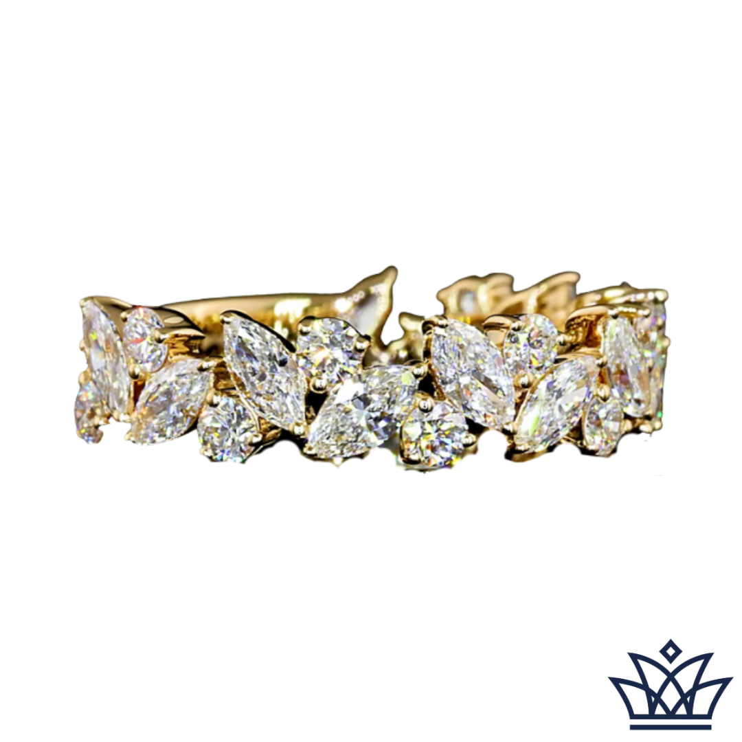 1.24 Cts 18K YELLOW GOLD MIX Shape 3/4 Band Eternity