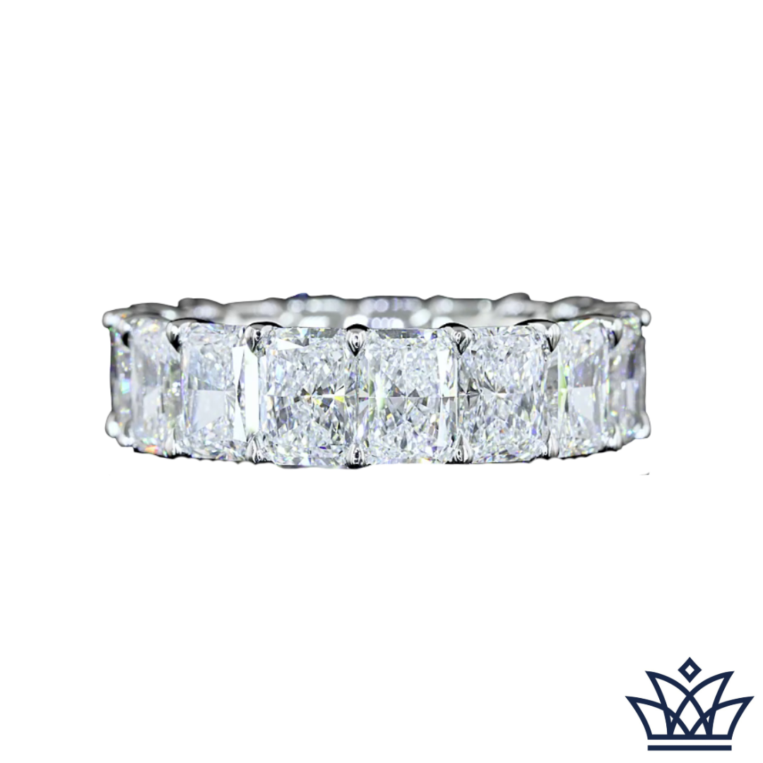 10.46 Cts PLATINUM Radiant Shape Eternity Band