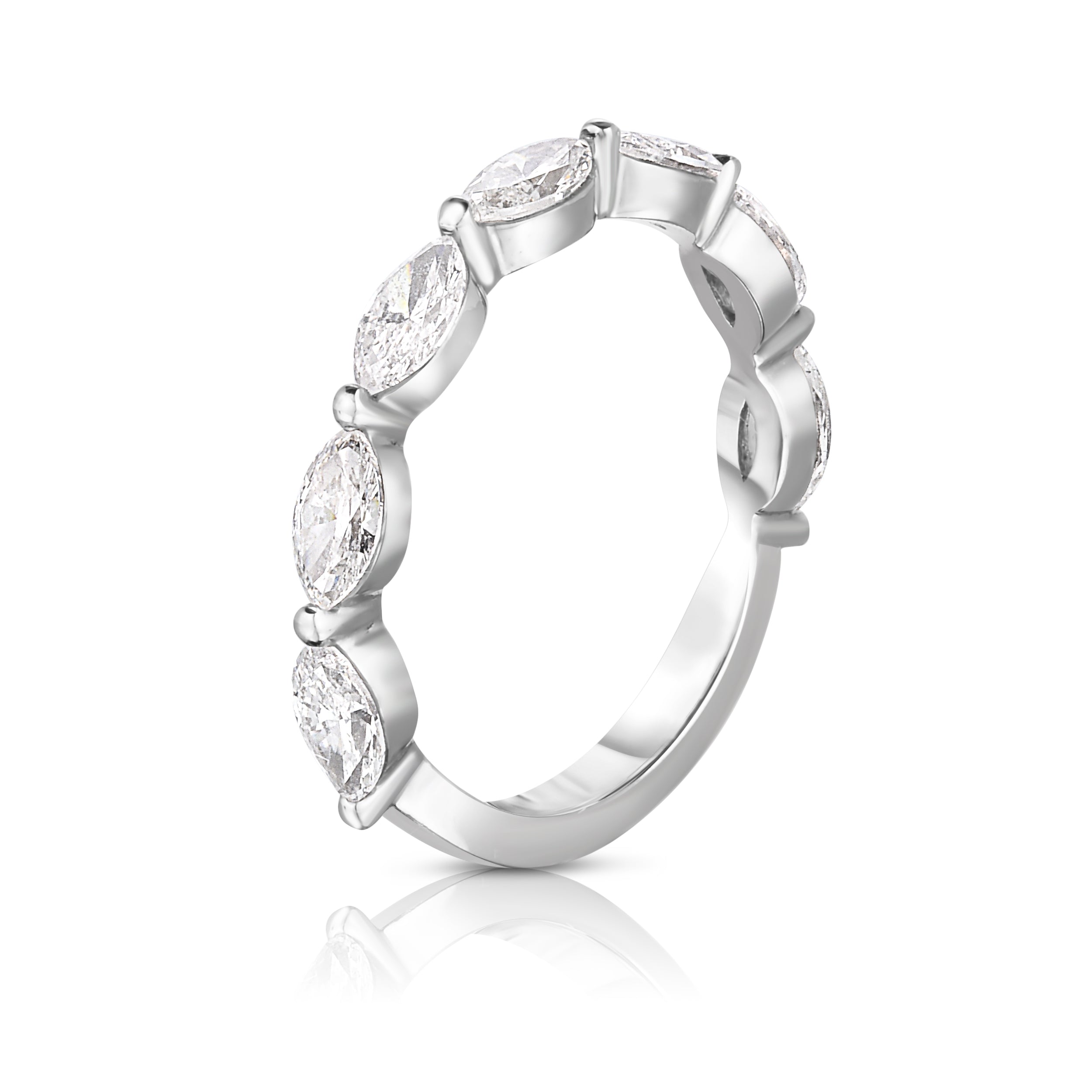 Marquise Cut Diamond Halfway Eternity Band