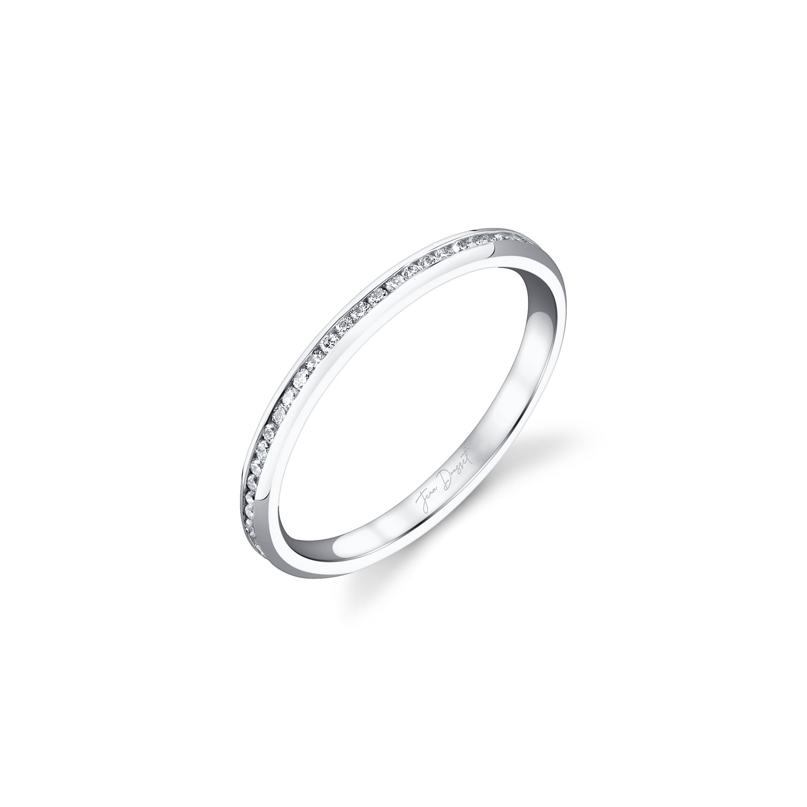Mini Channel Lab Diamond Eternity Band Platinum  3/4 View|Precious Metal:Platinum;