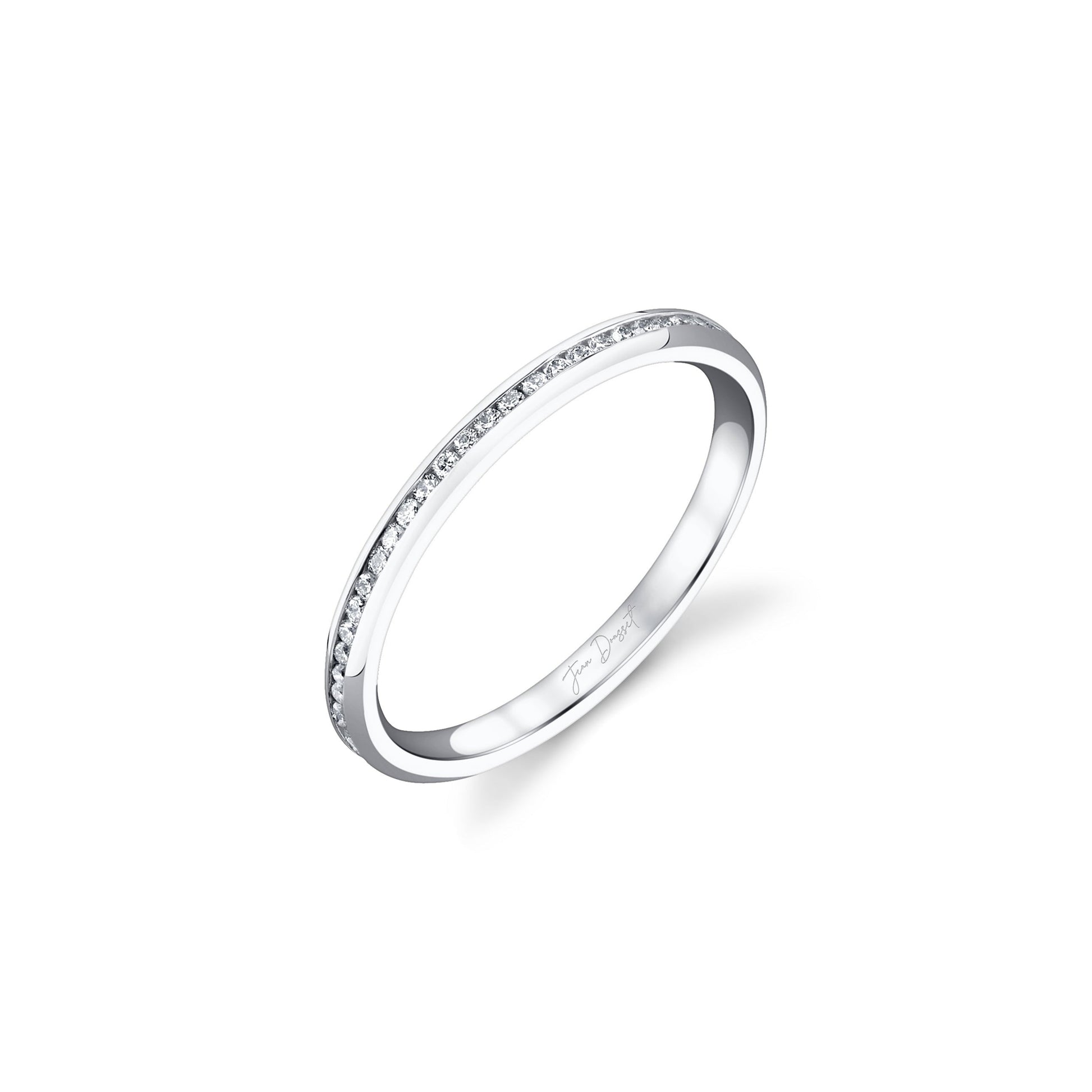 Mini Channel Lab Diamond Eternity Band 18k White Gold  3/4 View|Precious Metal:18k White Gold;