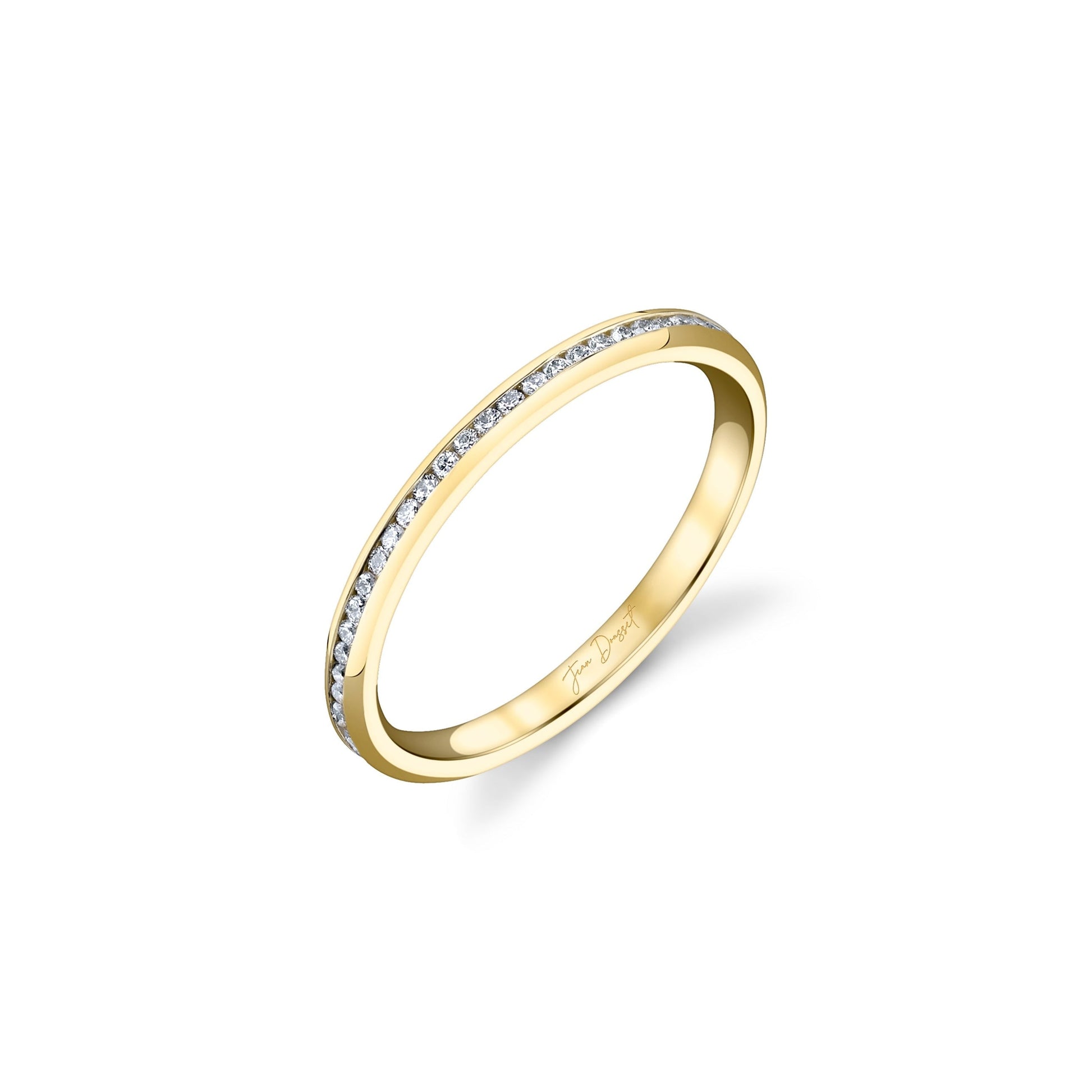 Mini Channel Lab Diamond Eternity Band 18k Yellow Gold  3/4 View|Precious Metal:18k Yellow Gold;