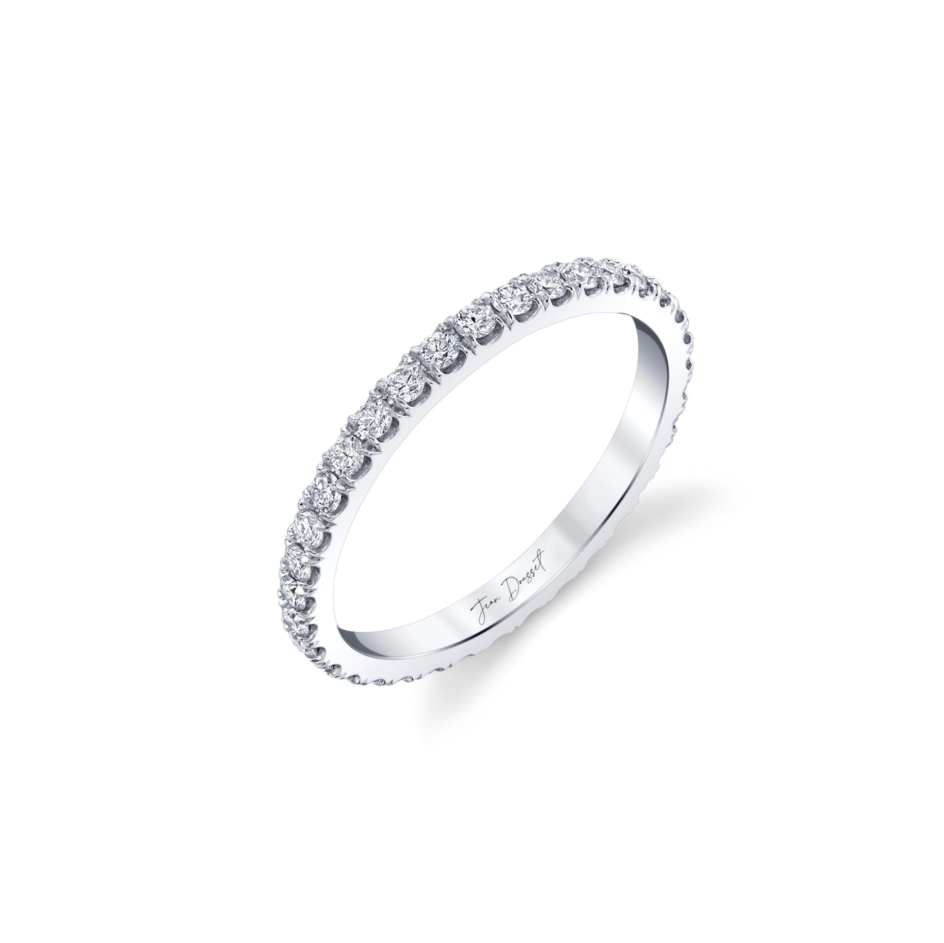 Mini Lab Diamond Eternity Band Platinum  3/4 View|Precious Metal:Platinum;