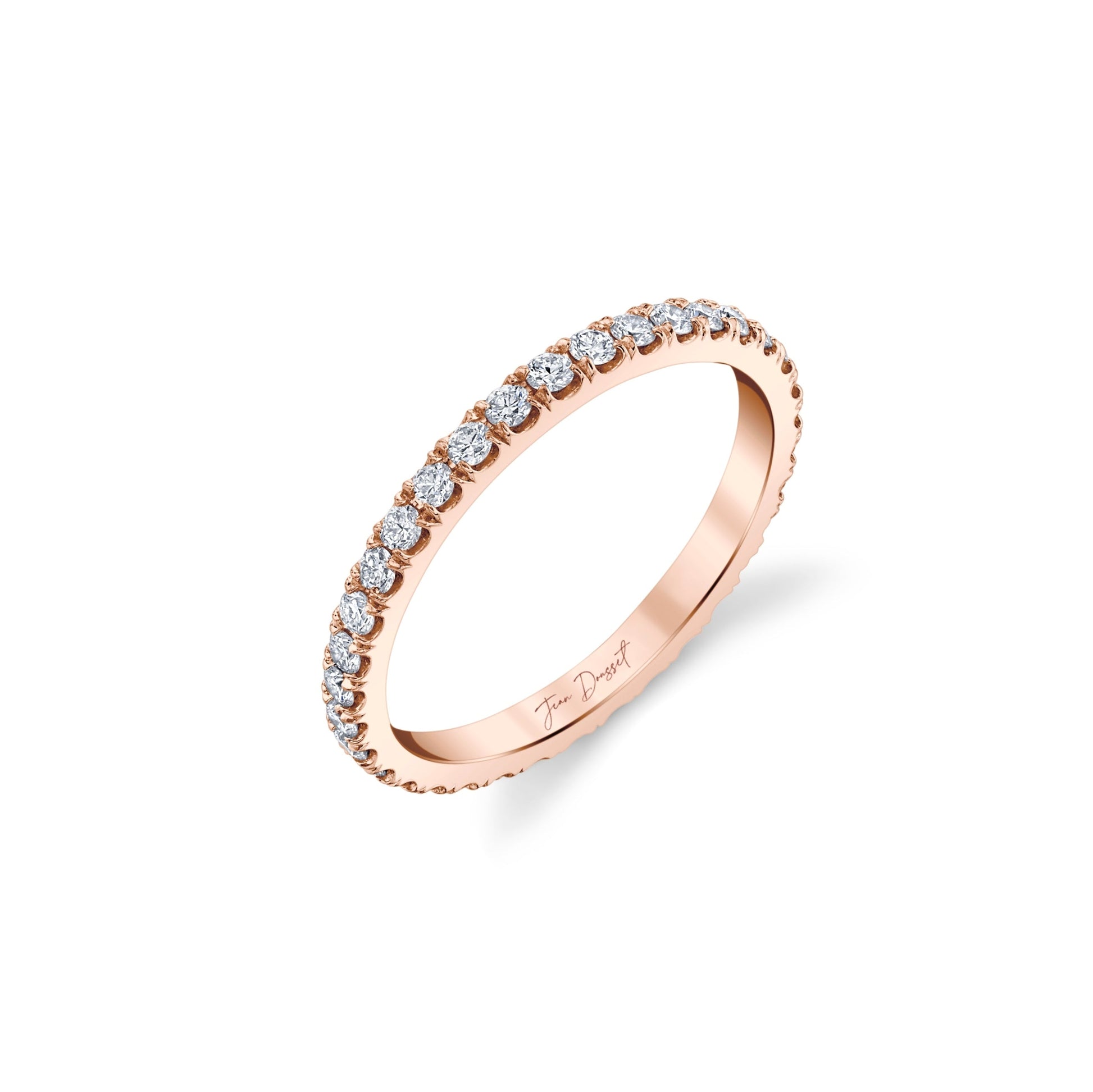 Mini Lab Diamond Eternity Band 18k Rose Gold  3/4 View|Precious Metal:18k Rose Gold;