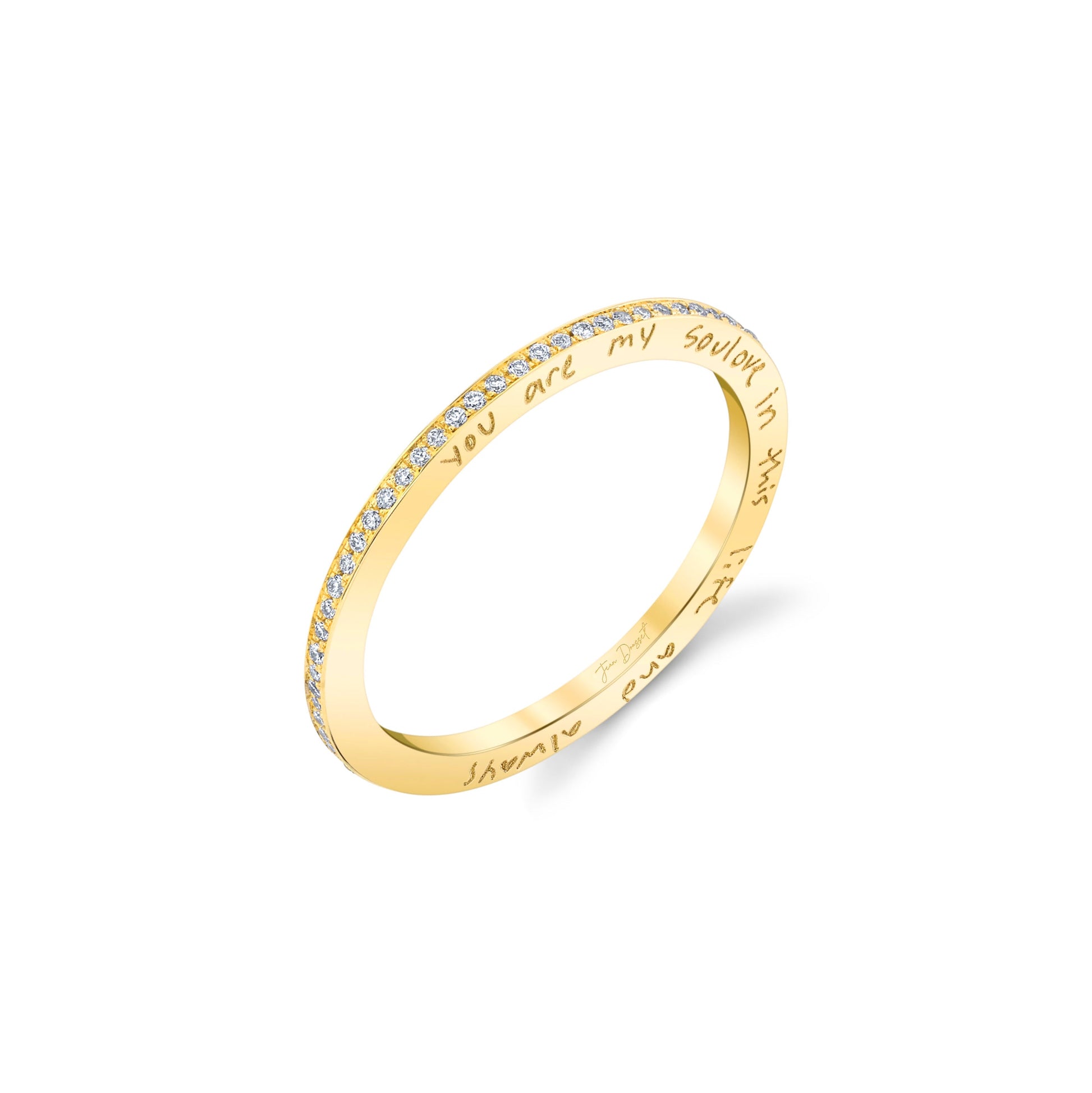 Mini Flat Engravable Band 18k Yellow Gold  3/4 View|Precious Metal:18k Yellow Gold