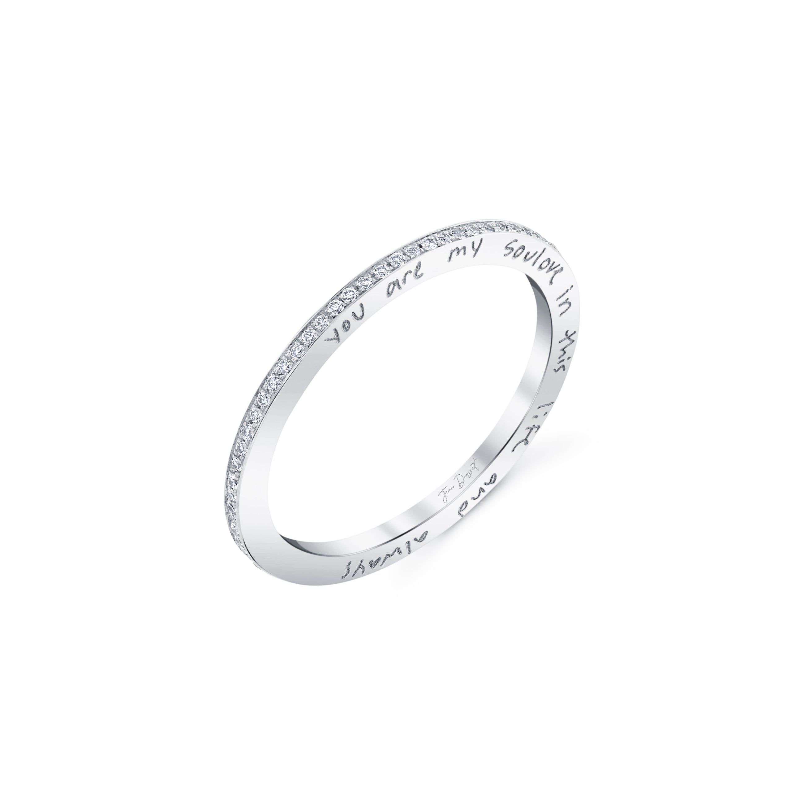 Mini Flat Engravable Band Platinum  3/4 View|Precious Metal:Platinum
