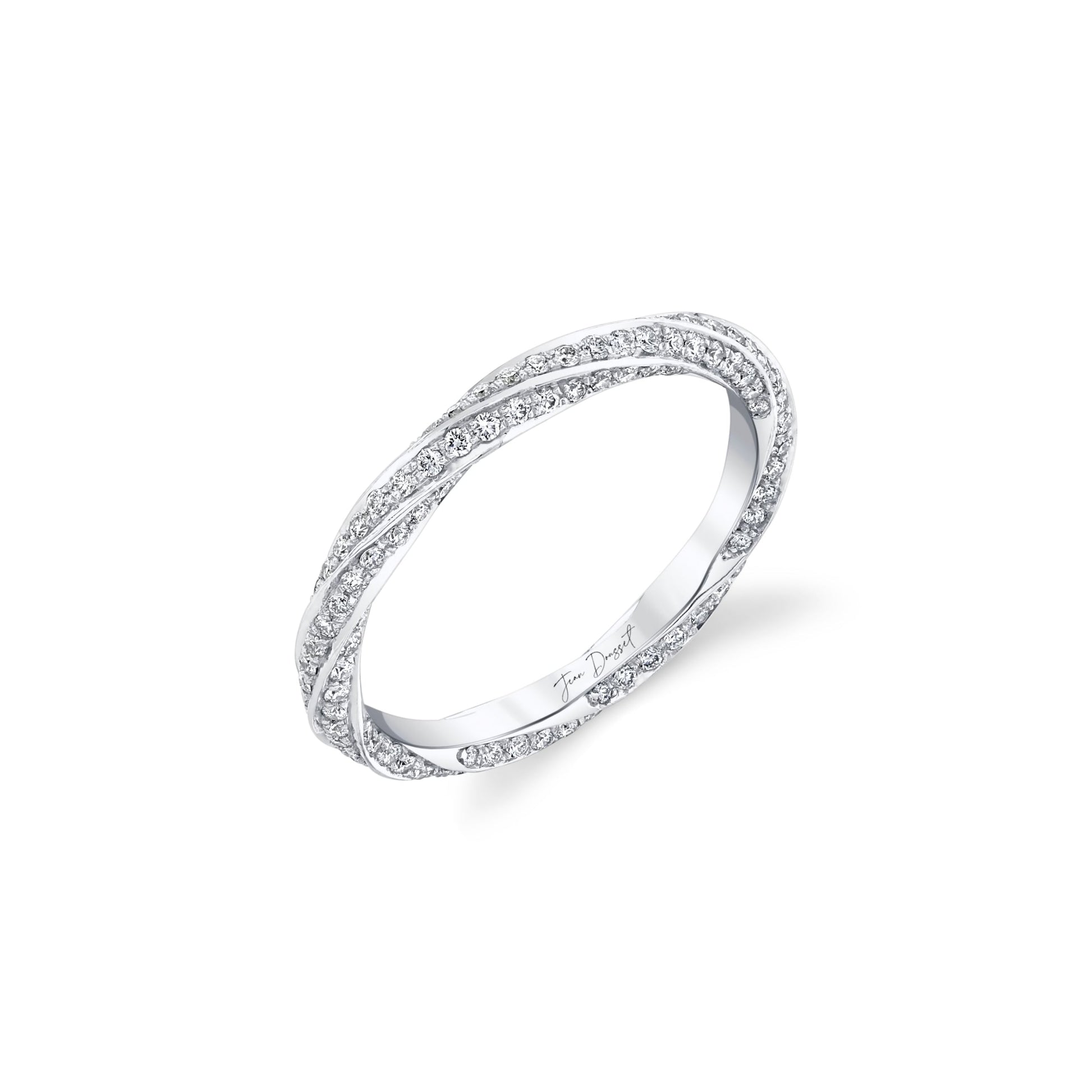 Mini Twist Lab Diamond Eternity Band 18k White Gold  3/4 View|Precious Metal:18k White Gold;