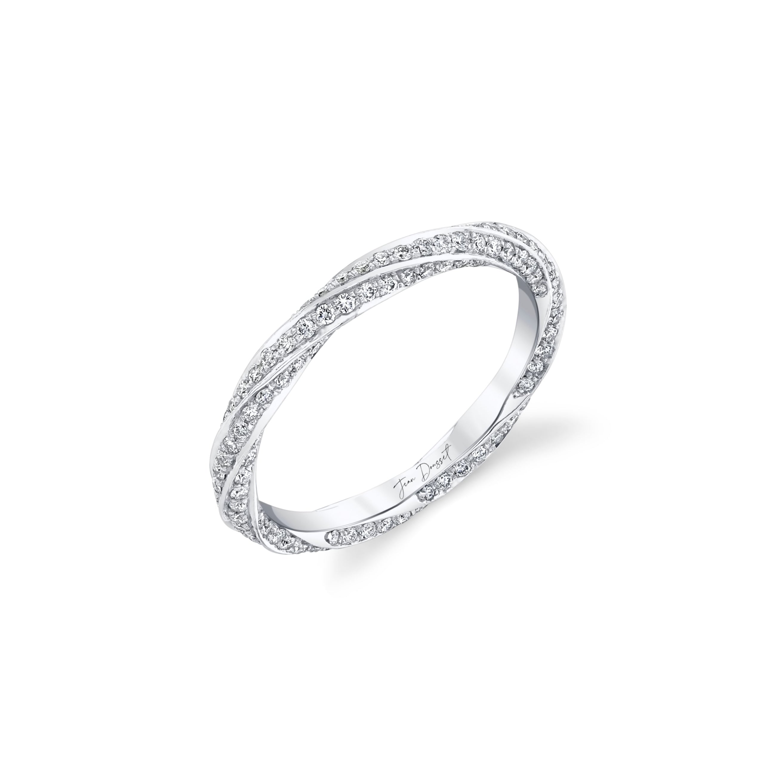 Mini Twist Lab Diamond Eternity Band 18k White Gold  3/4 View|Precious Metal:18k White Gold;