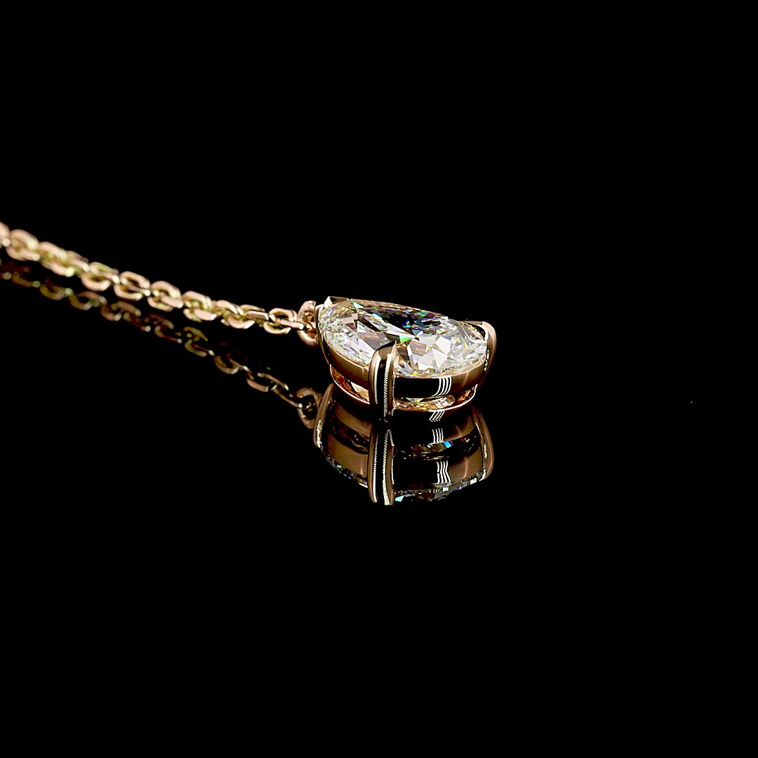 1.24 Cts 14K ROSE GOLD MIX Shape Lariat Necklace