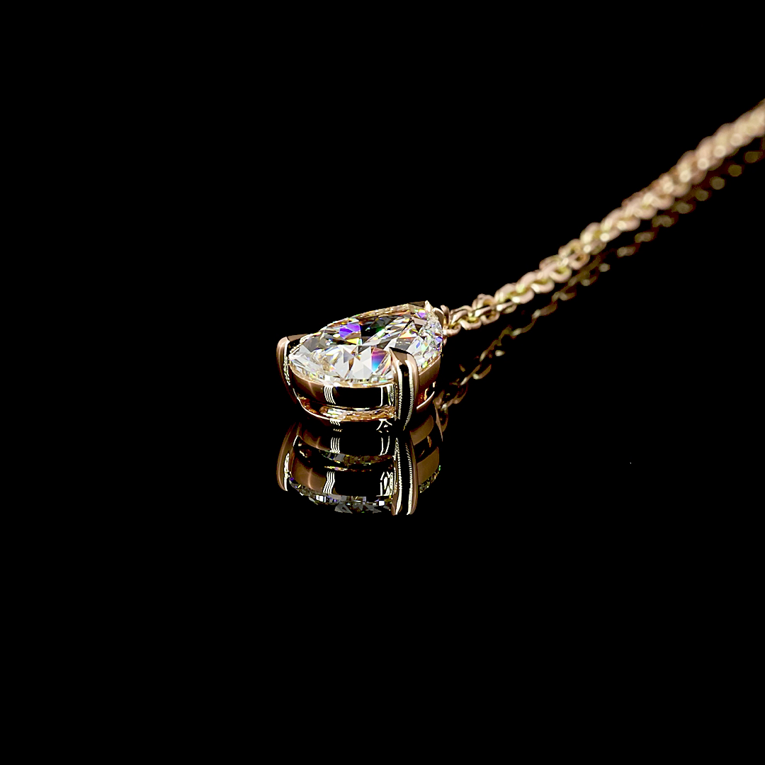 1.24 Cts 14K ROSE GOLD MIX Shape Lariat Necklace