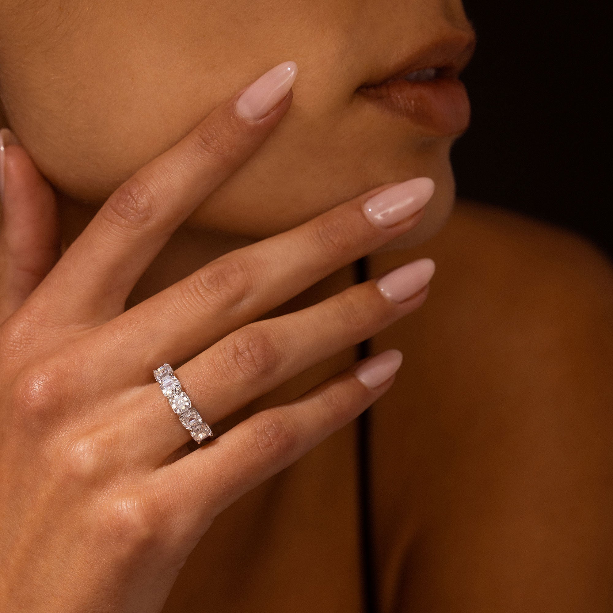 Olivia 5-Stone Asscher Lab Diamond Band