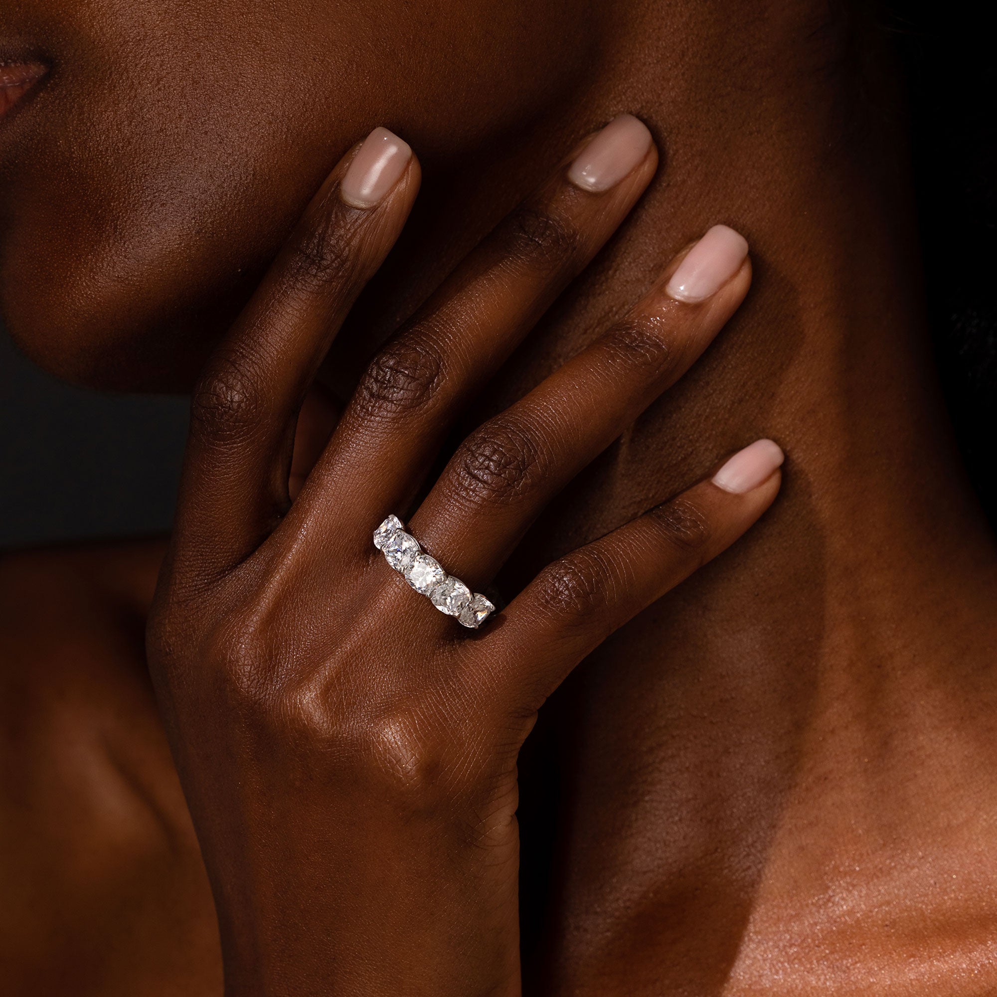 Olivia 5-Stone Cushion Lab Diamond Band
