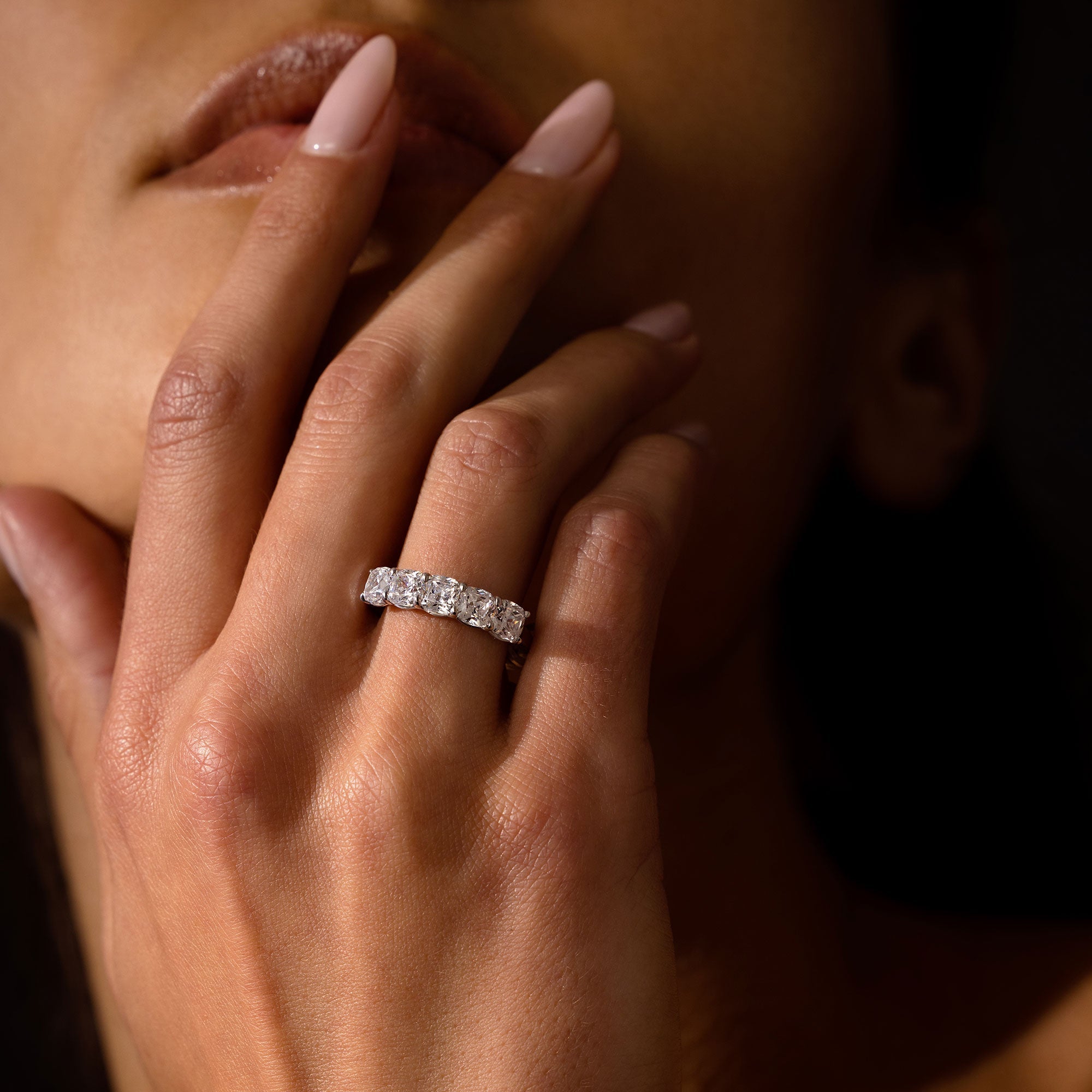 Olivia 5-Stone Cushion Lab Diamond Band