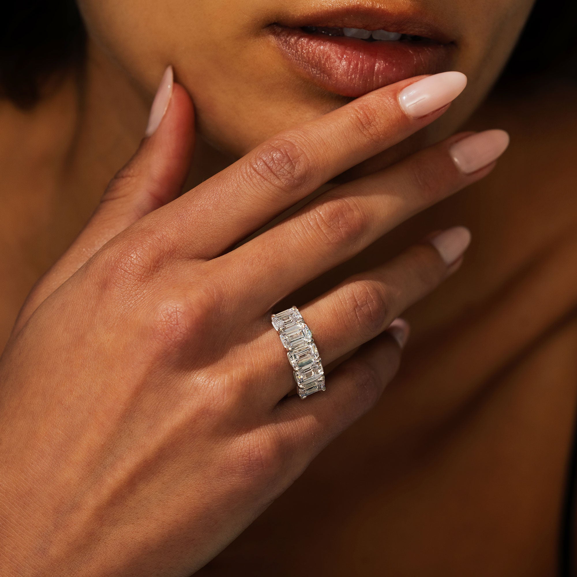 Olivia 5-Stone Emerald Lab Diamond Band