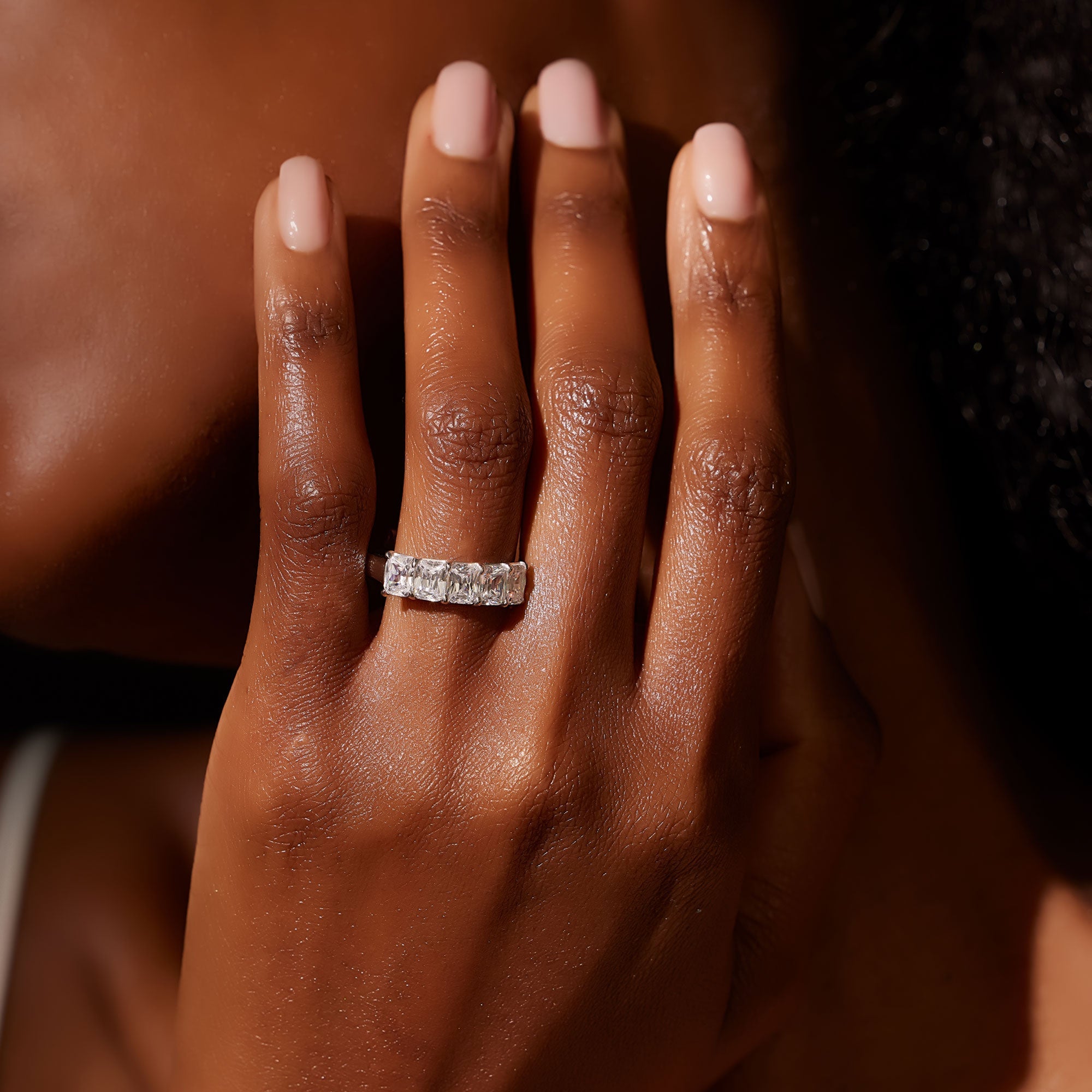 Olivia 5-Stone Radiant Lab Diamond Band