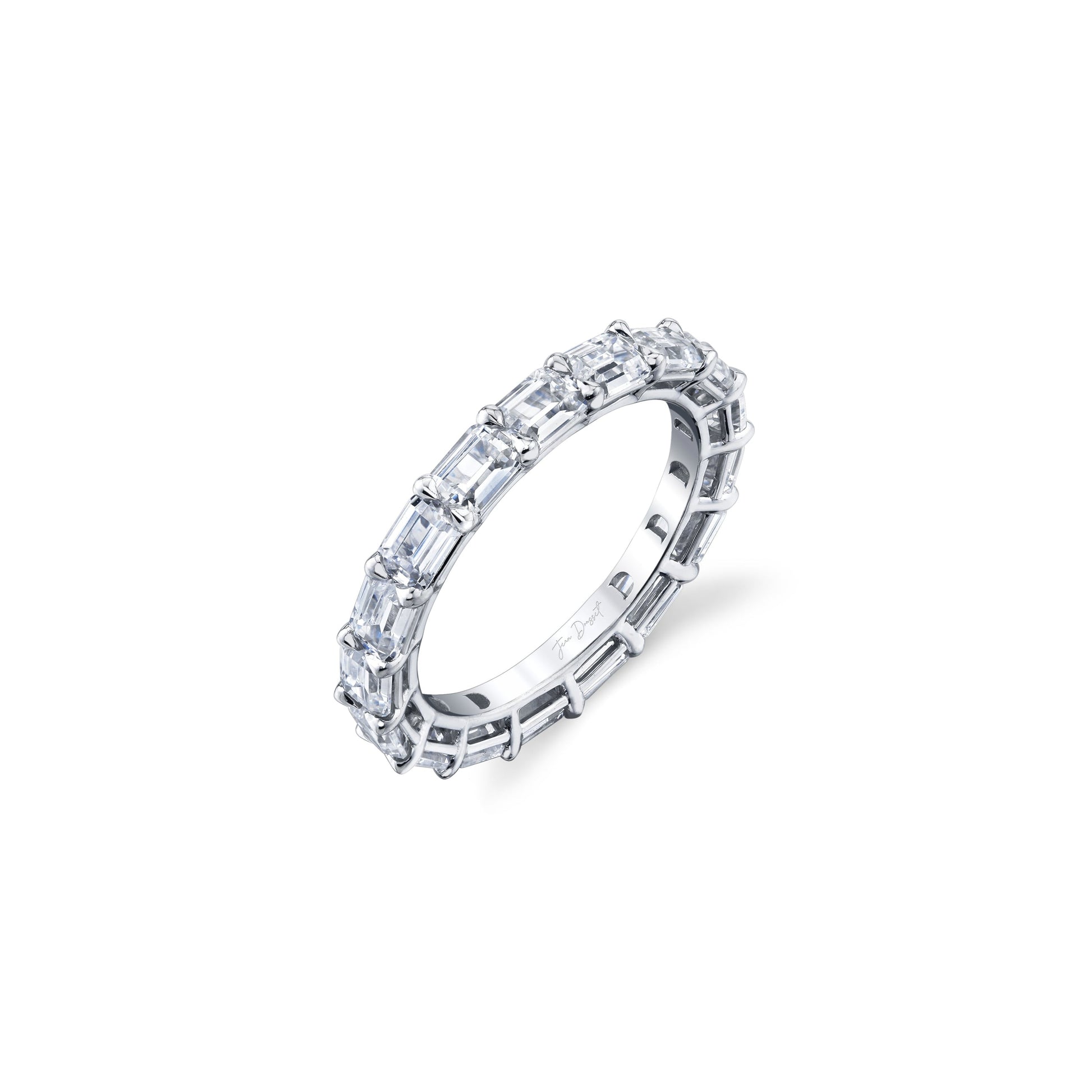 Precious Metal:18k White Gold;Cut Shape:Emerald;Total Carat Weight:4.9 CTW,6.5 CTW