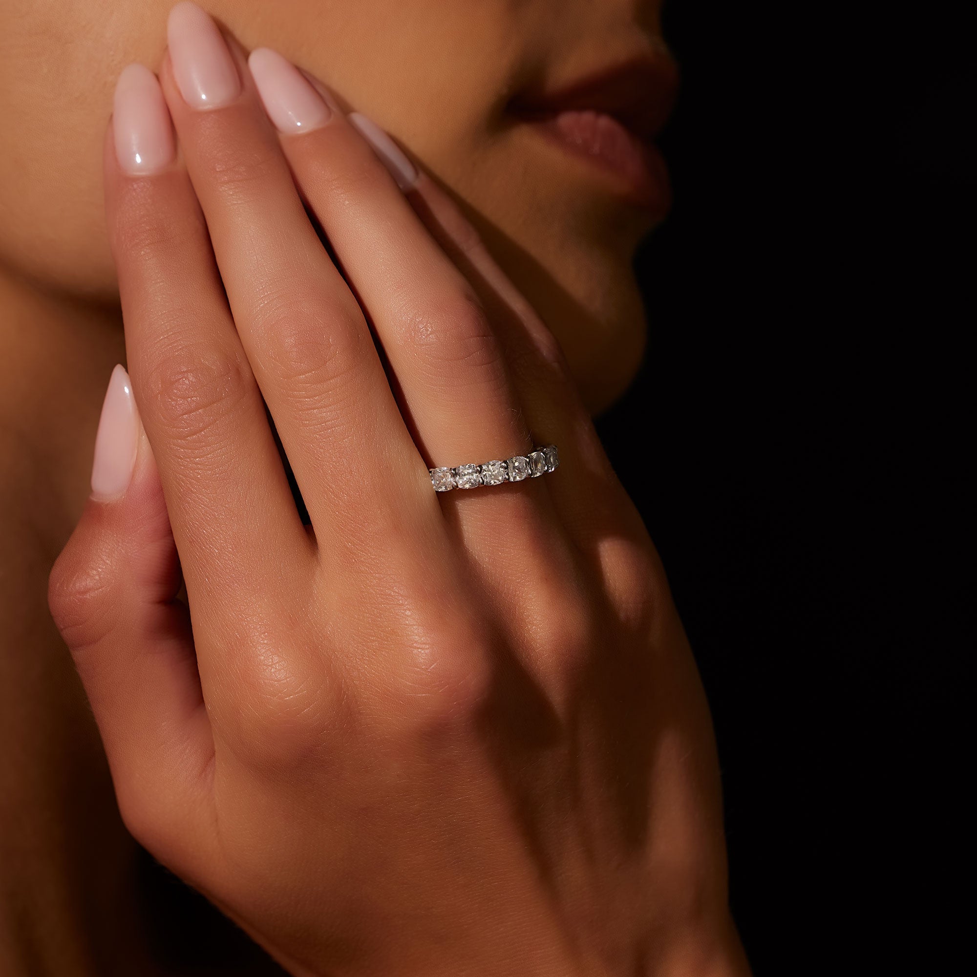 Olivia Cushion Lab Diamond Eternity Band