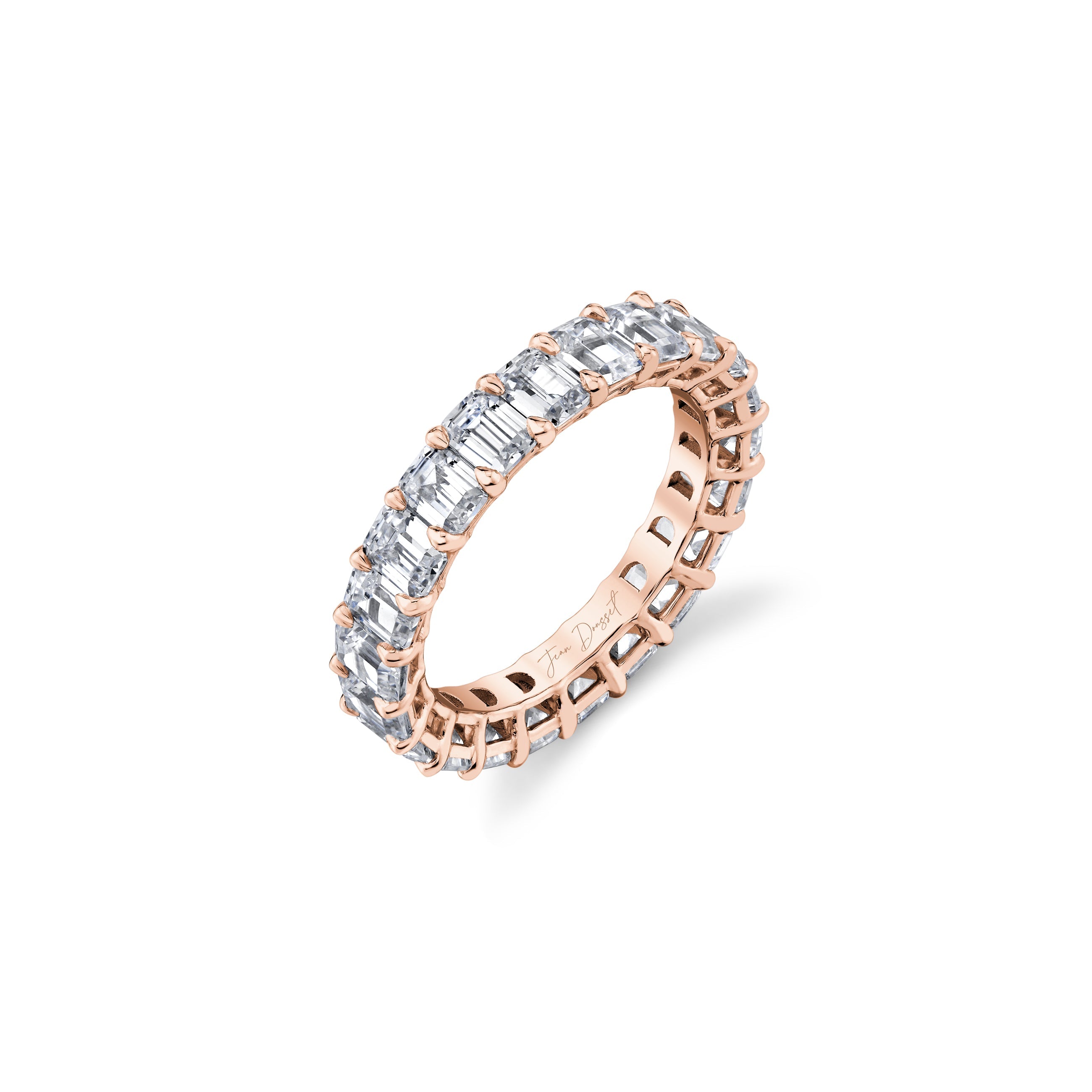 Precious Metal:18k Rose Gold;Cut Shape:Emerald;Total Carat Weight:6.6 CTW