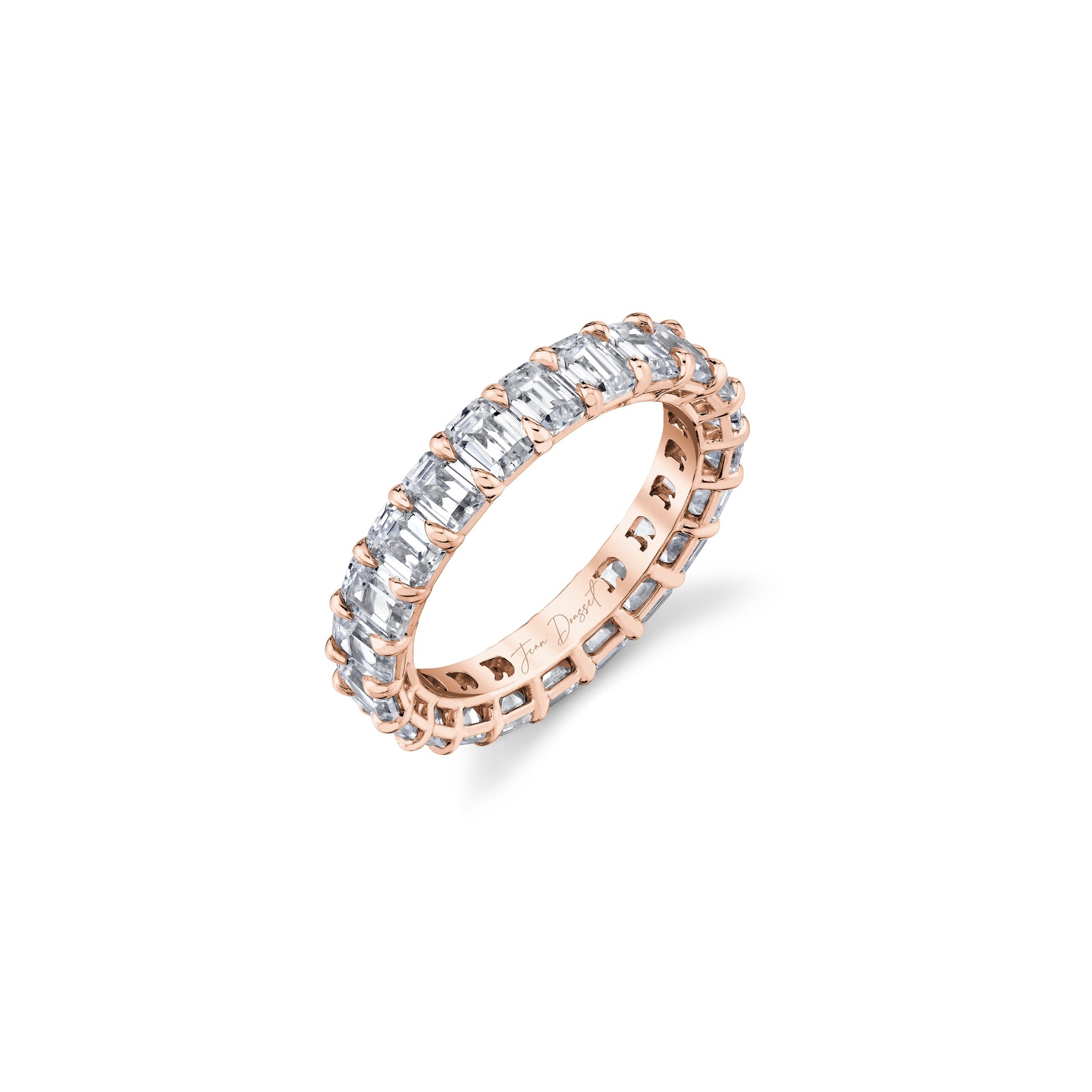 Precious Metal:18k Rose Gold;Cut Shape:Emerald;Total Carat Weight:3.9 CTW,5.5 CTW
