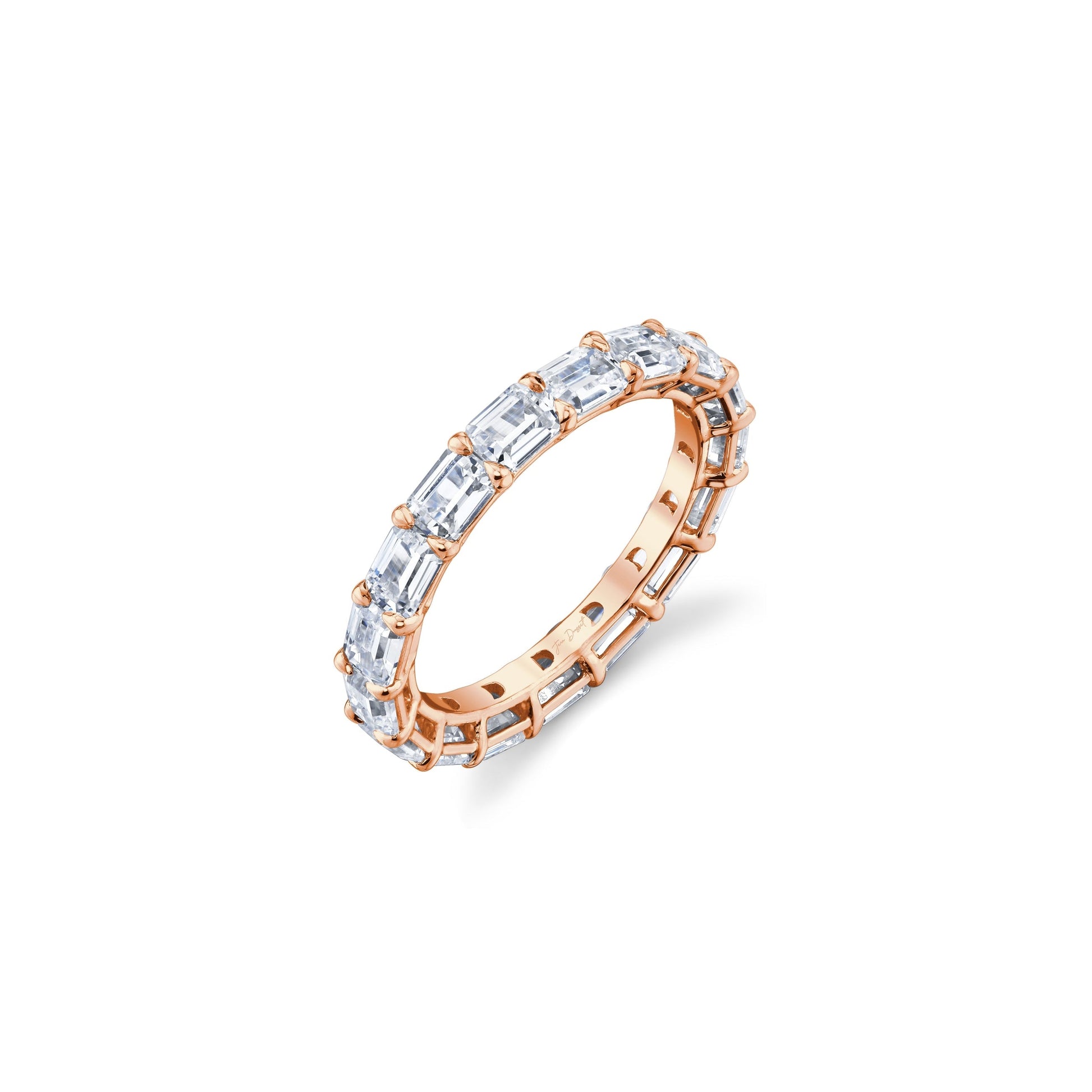 Precious Metal:18k Rose Gold;Cut Shape:Emerald;Total Carat Weight:4.9 CTW,6.5 CTW