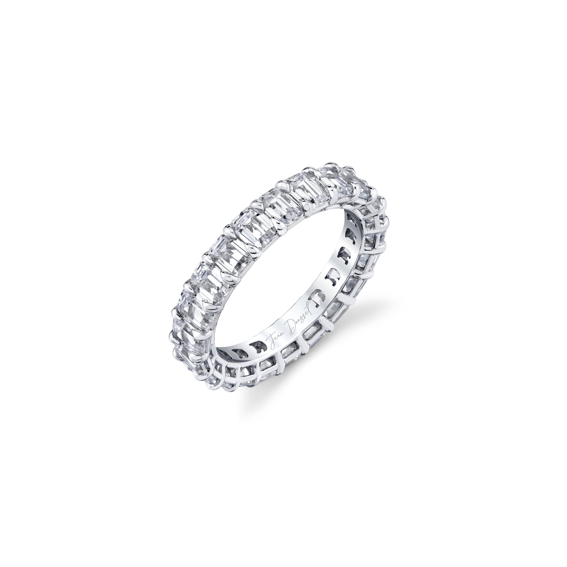 Precious Metal:18k White Gold;Cut Shape:Emerald;Total Carat Weight:3.9 CTW,5.5 CTW