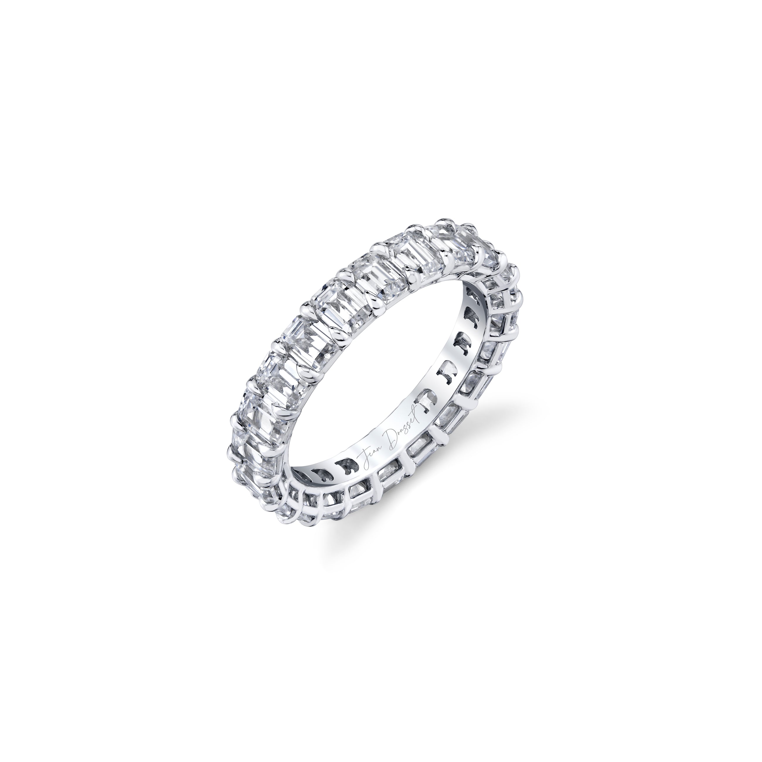 Precious Metal:18k White Gold;Cut Shape:Emerald;Total Carat Weight:3.9 CTW,5.5 CTW