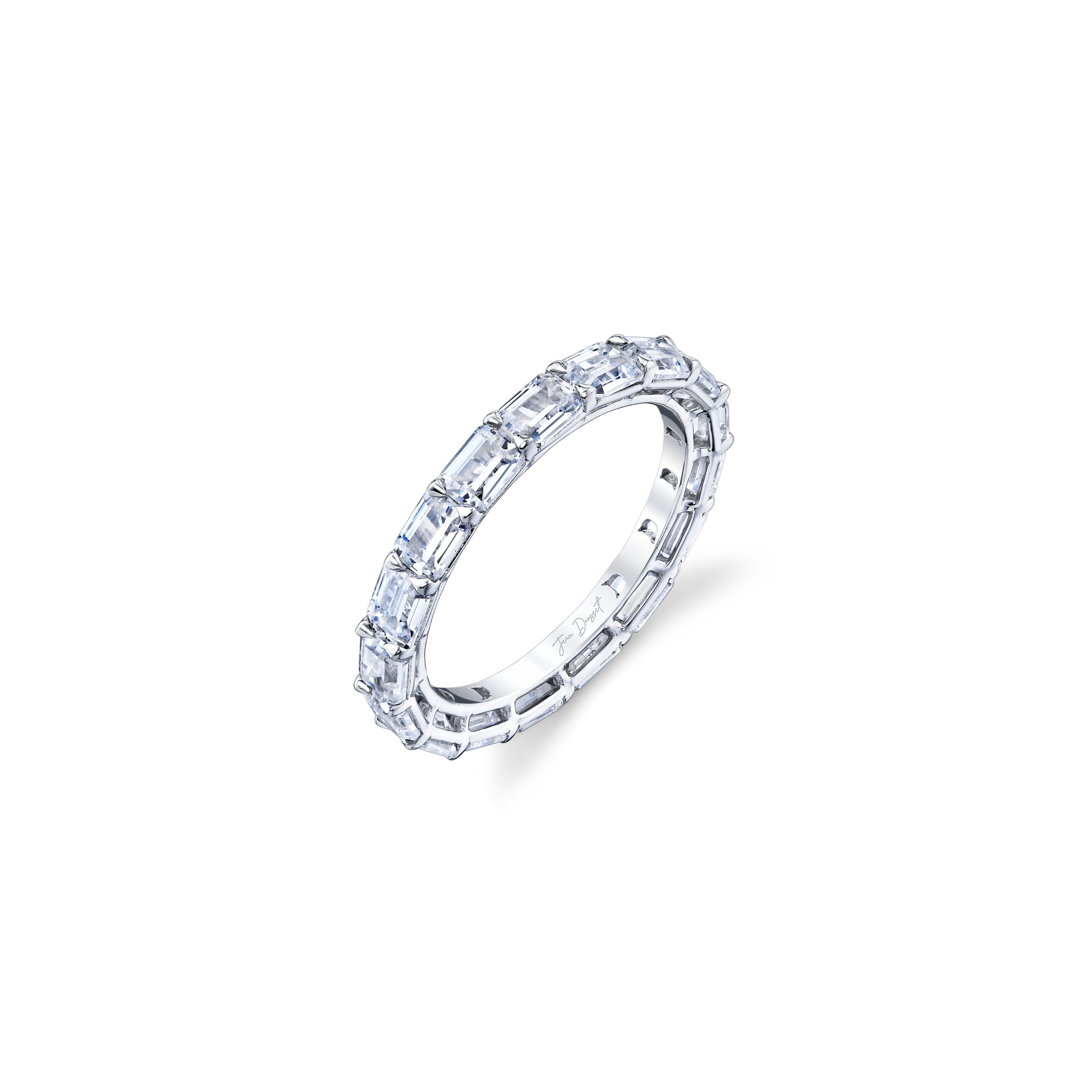 Precious Metal:18k White Gold;Cut Shape:Emerald;Total Carat Weight:2.7 CTW,4.2 CTW
