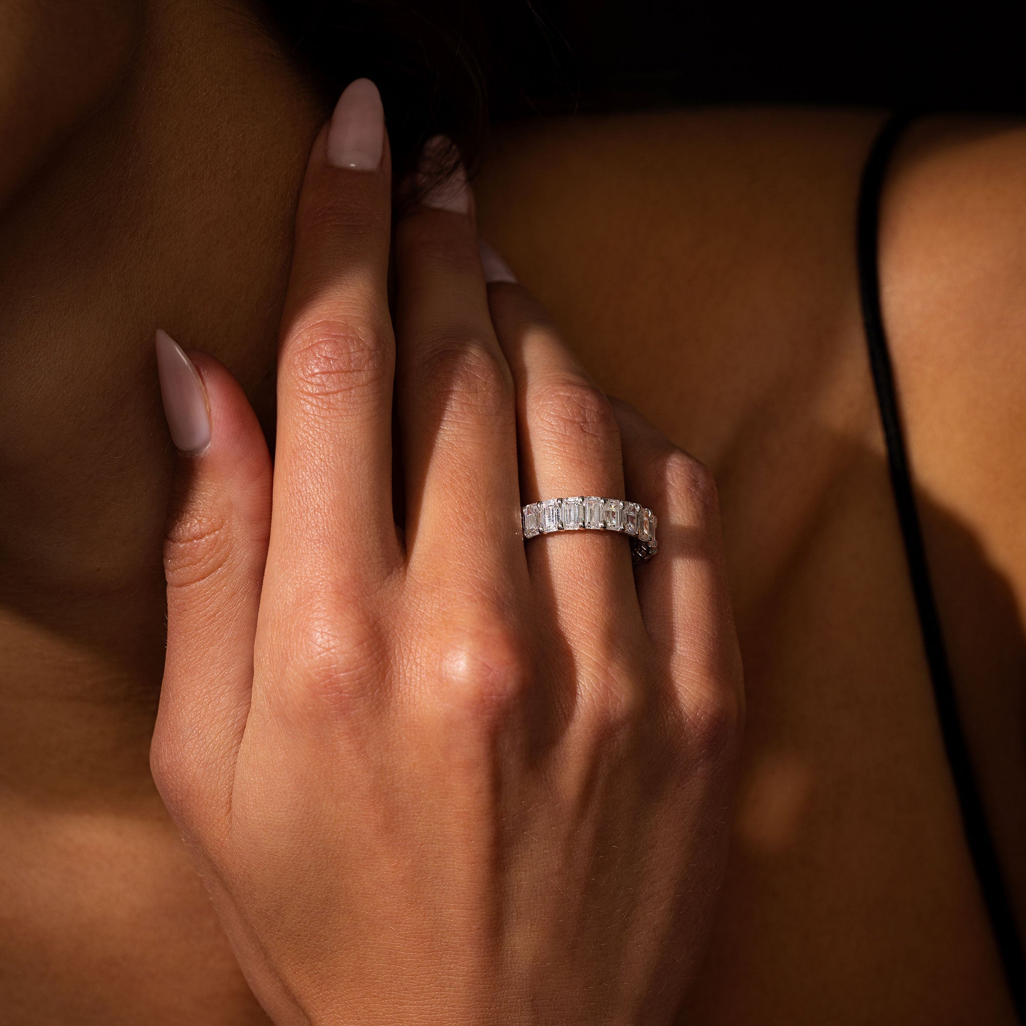 Olivia Large Emerald Lab Diamond Eternity Band
