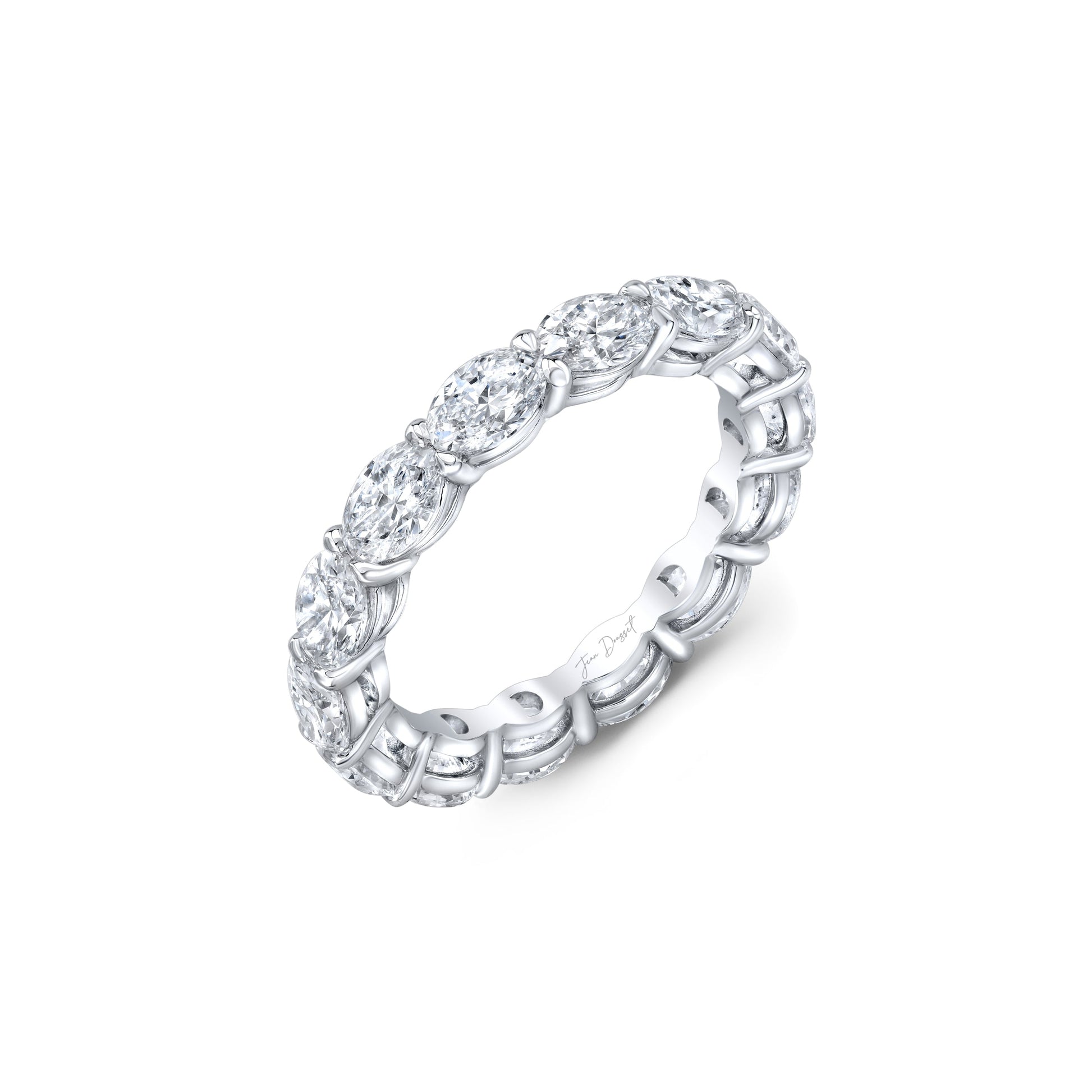 Precious Metal:18k White Gold;Cut Shape:Oval;Total Carat Weight:3.5 CTW