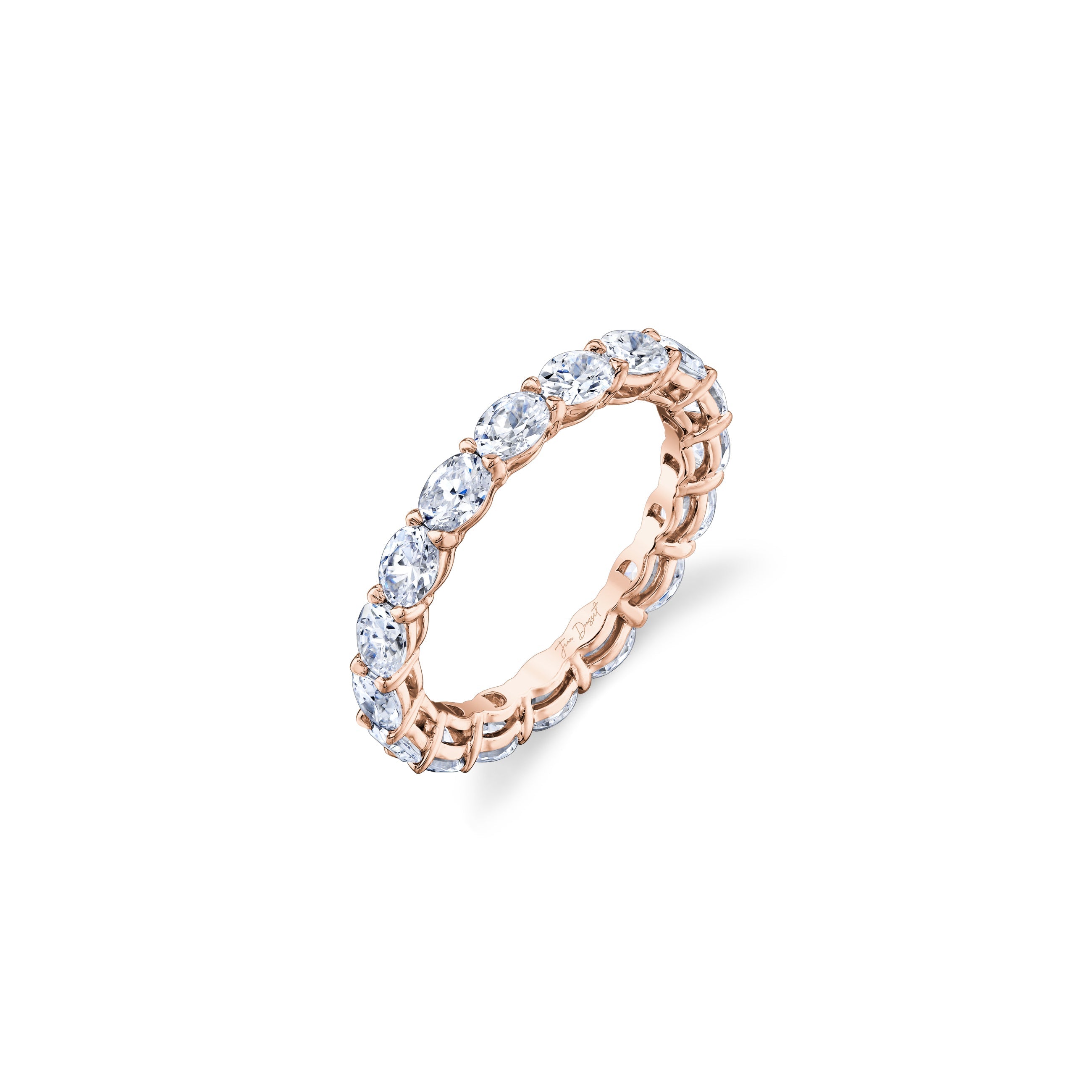Precious Metal:18k Rose Gold;Cut Shape:Oval;Total Carat Weight:2.5 CTW