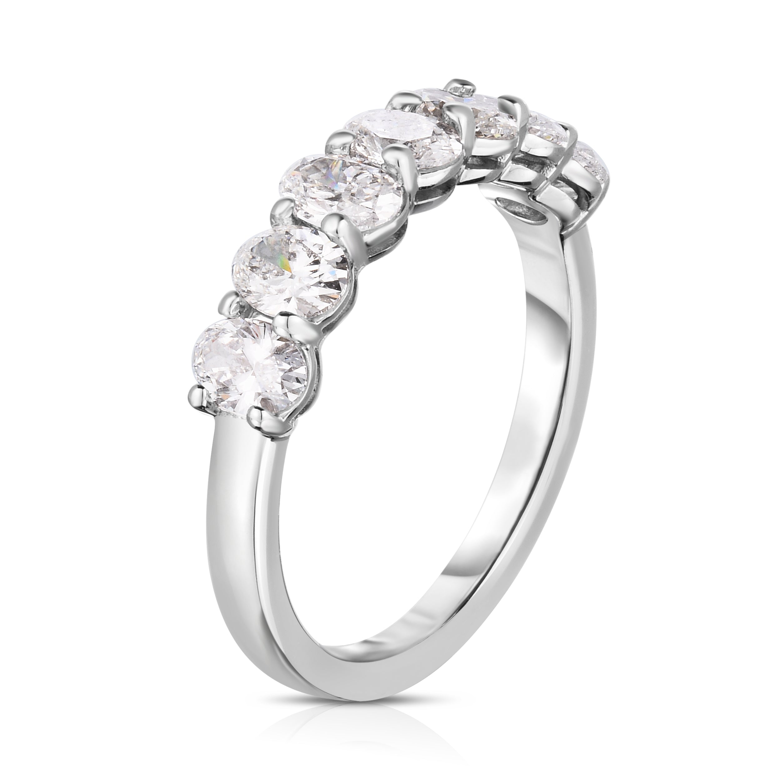 Oval Cut Diamond Halfway Eternity Band