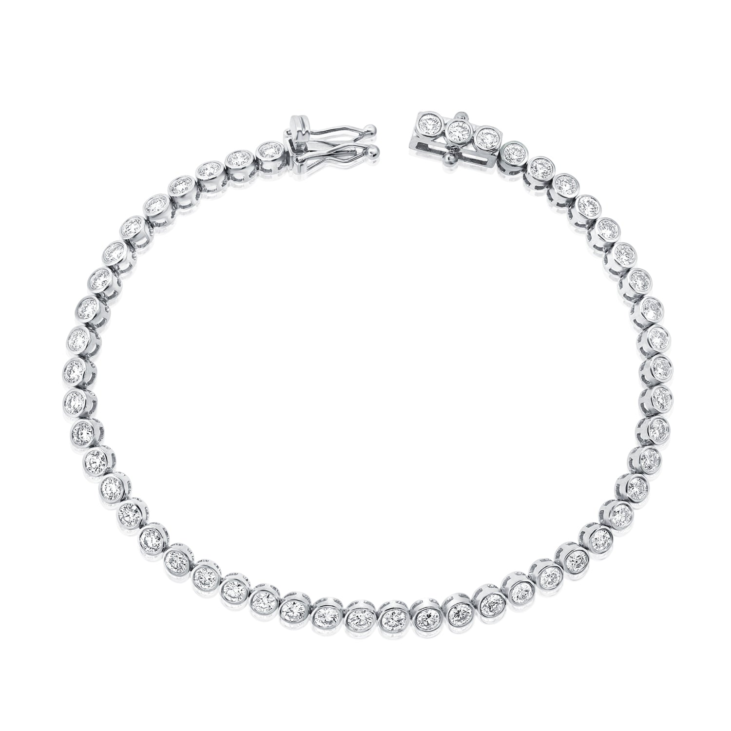 Bezel Set d Tennis Bracelet