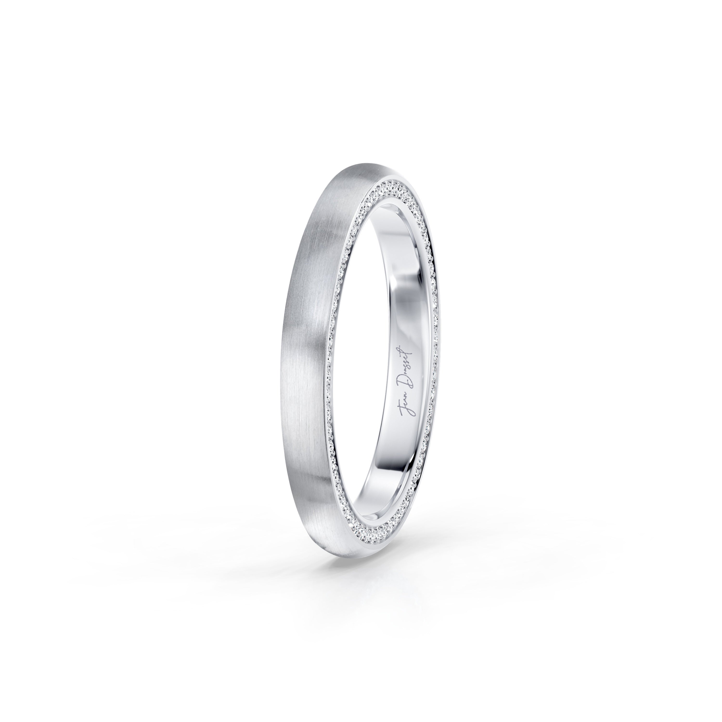Precious Metal:18k White Gold;Finish:Satin Finished