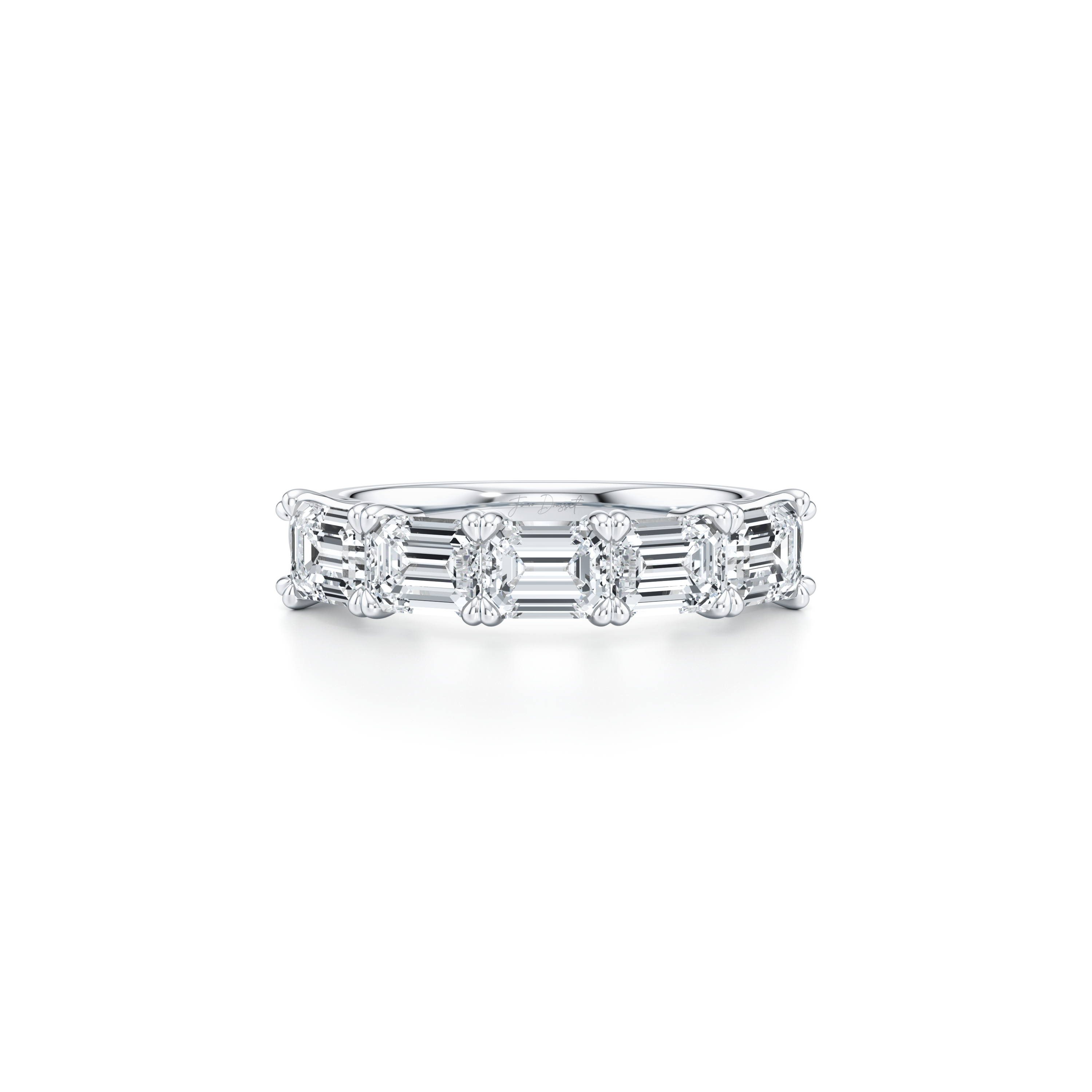 Elle 5-Stone East-West Emerald Lab Diamond Band