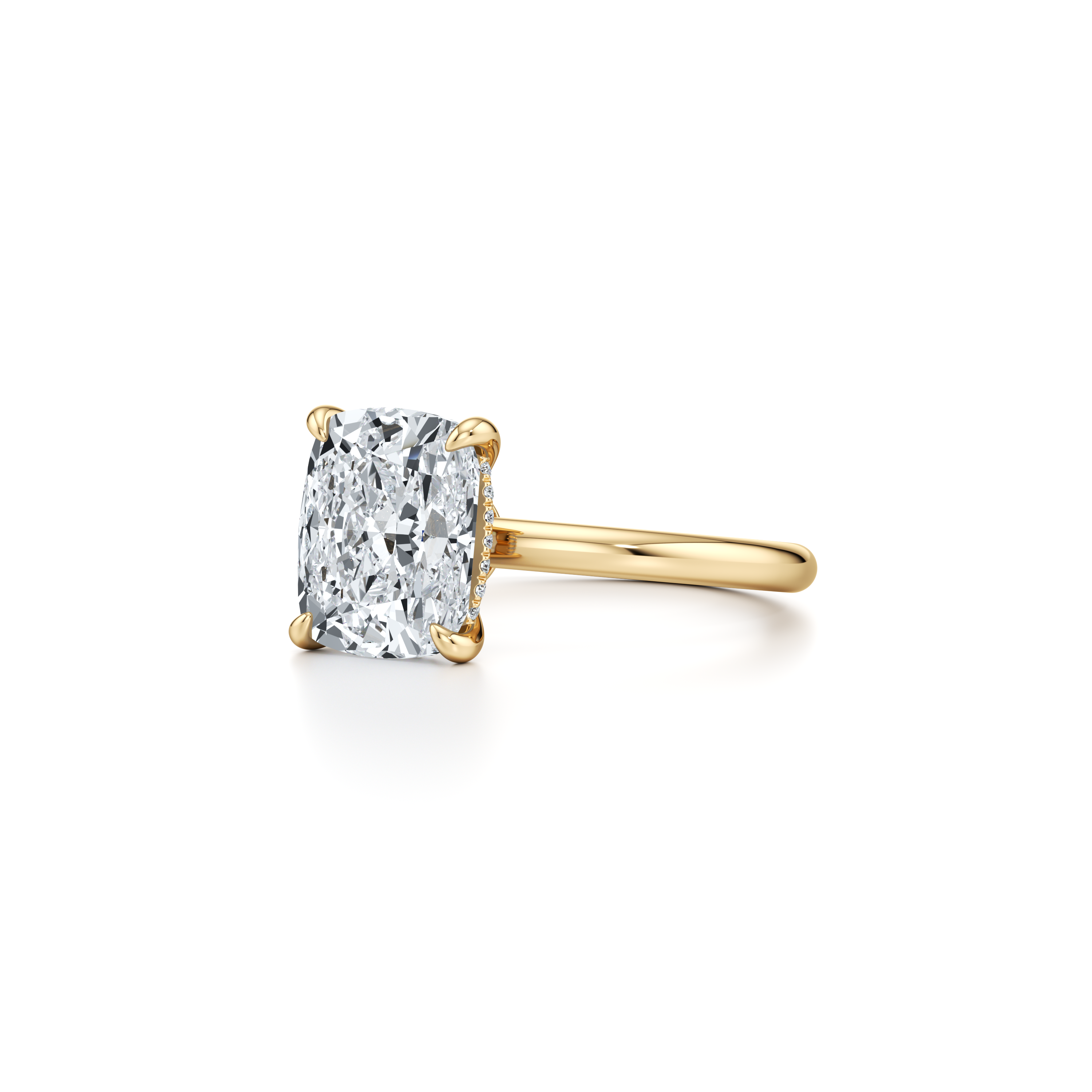 Audrey Cushion Cut Solitaire Lab Diamond Engagement Ring