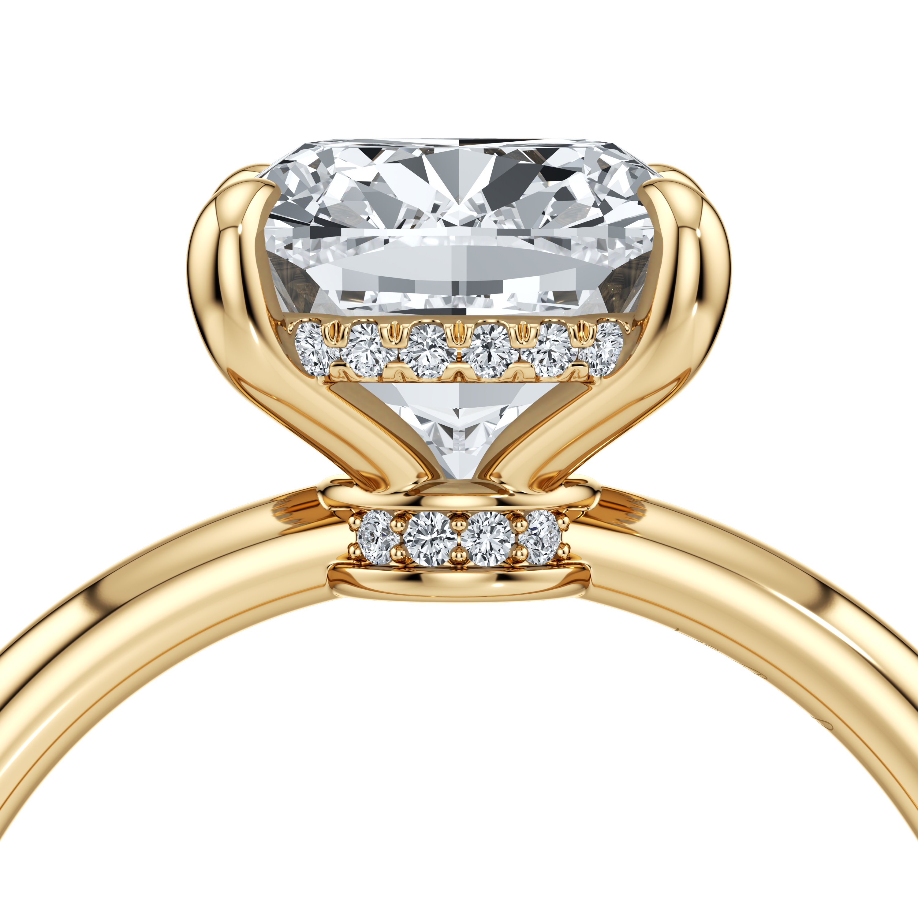 Audrey Cushion Shape Solitaire Lab Diamond Engagement Ring