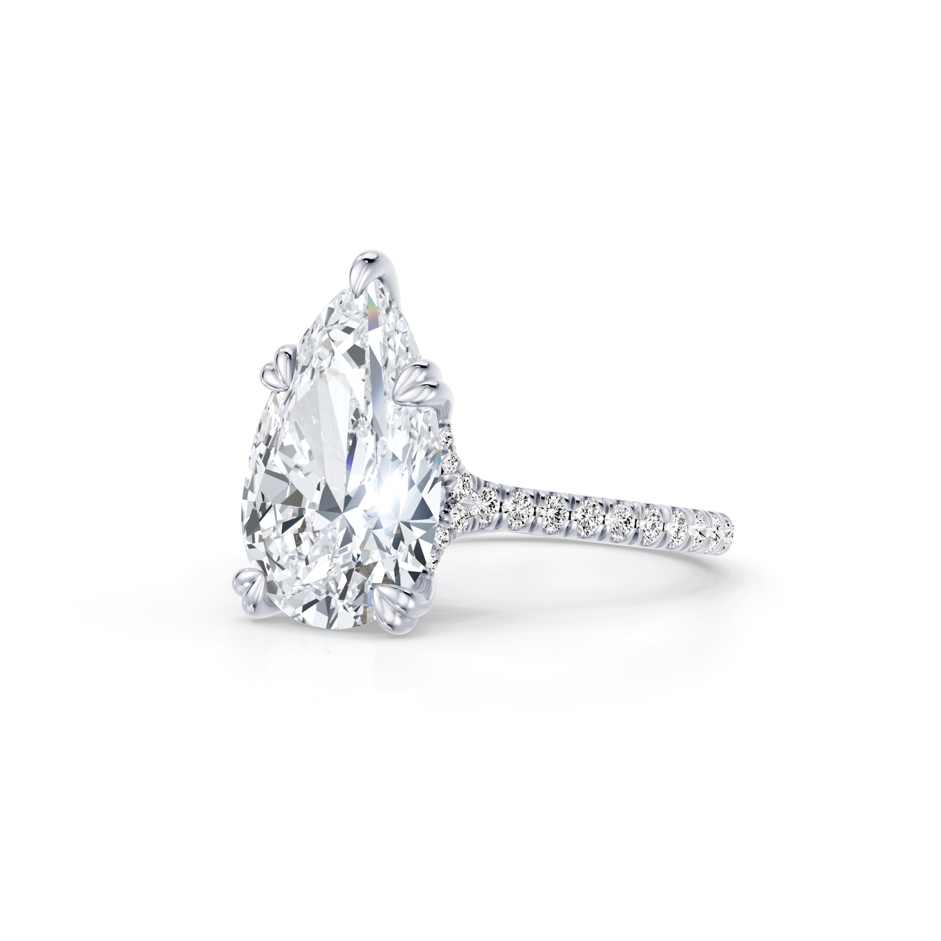 High Jewelry | Elle Pear Cut Solitaire Lab Diamond Engagement Ring