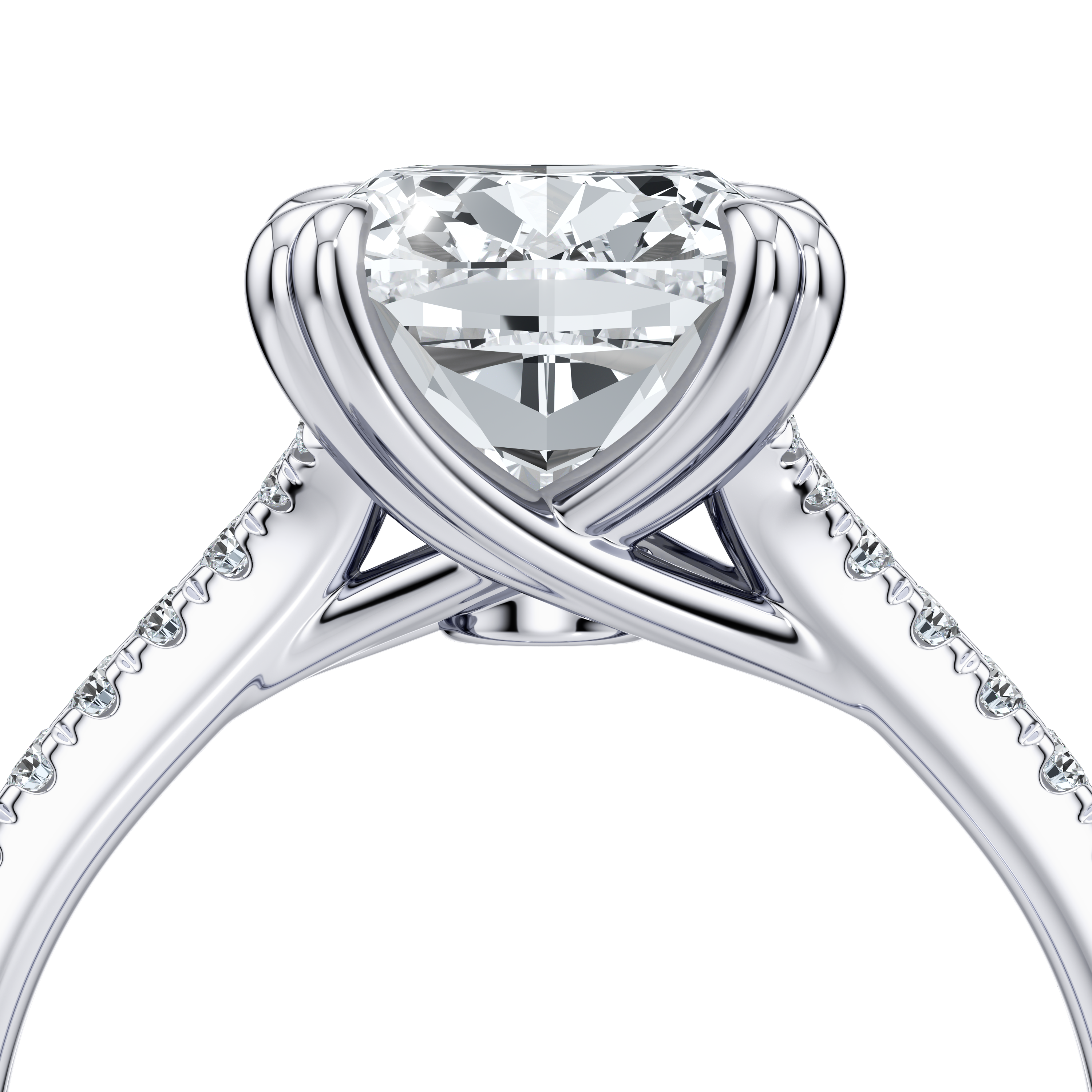 High Jewelry | Elle Antique Cushion Solitaire Lab Diamond Engagement Ring