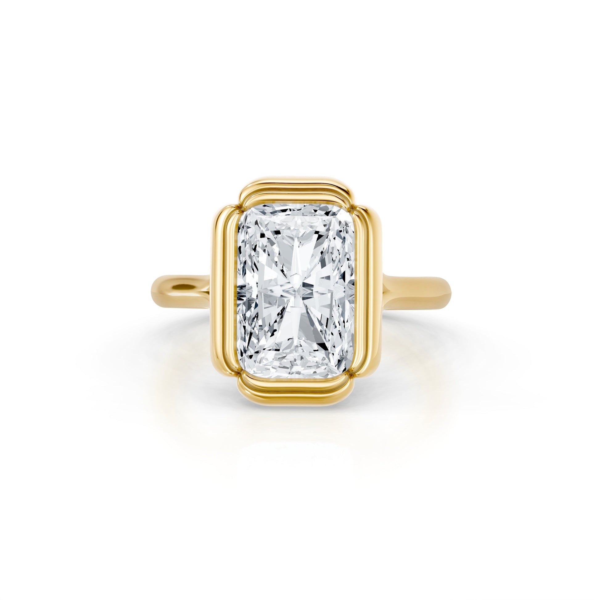 Precious Metal:18k Yellow Gold;Cut Shape:Radiant