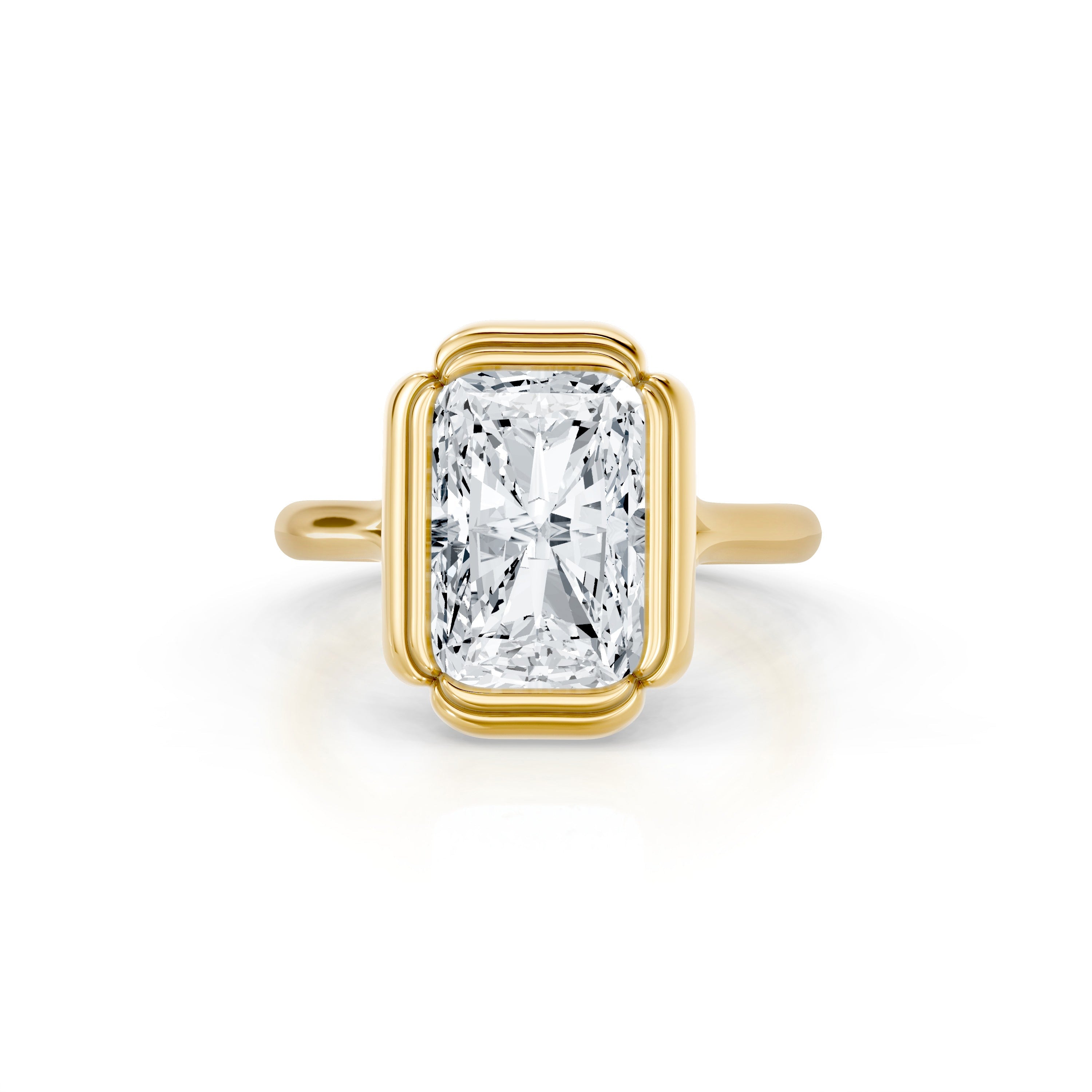 Precious Metal:18k Yellow Gold;Cut Shape:Radiant