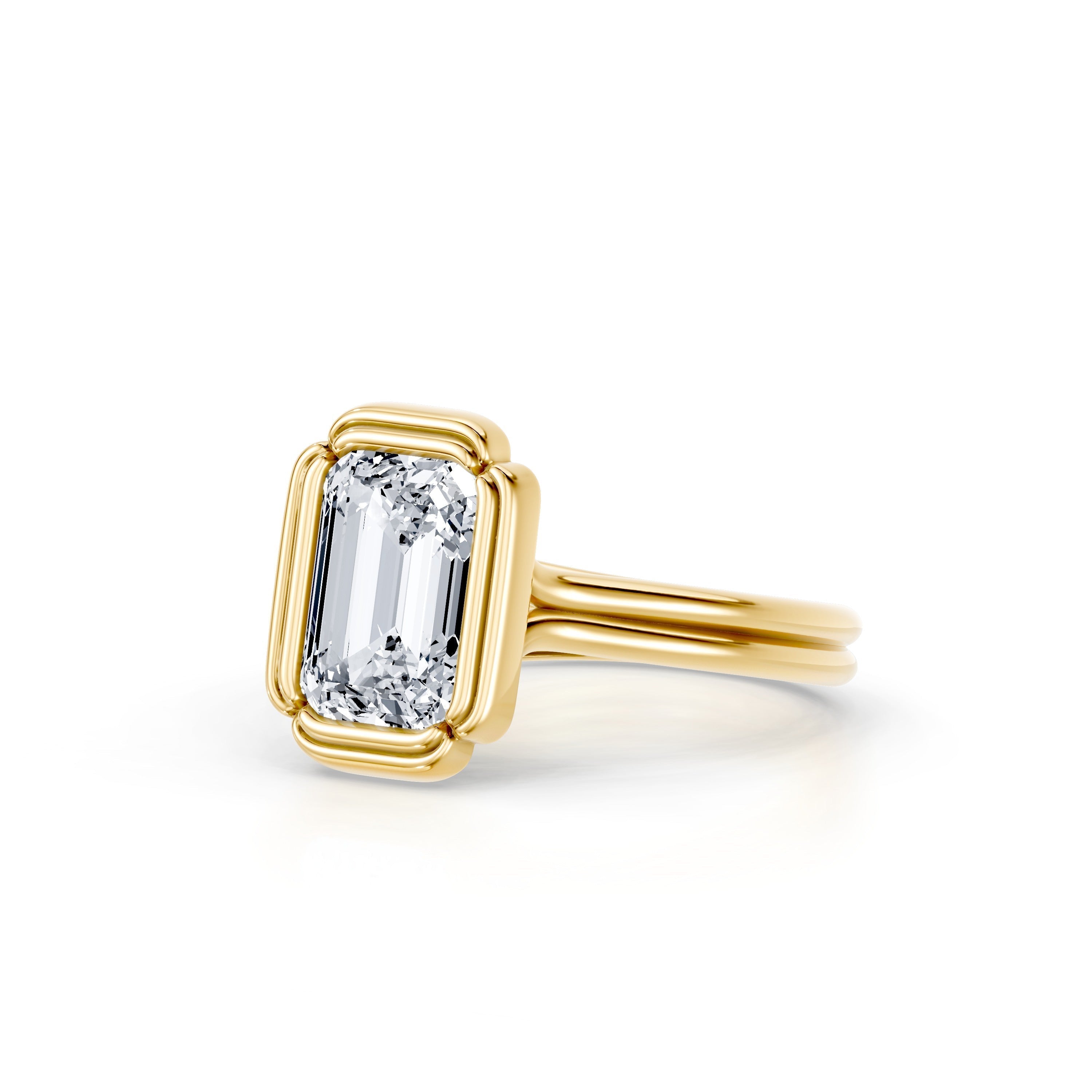 Dorée Emerald Cut Solitaire Lab Diamond Engagement Ring
