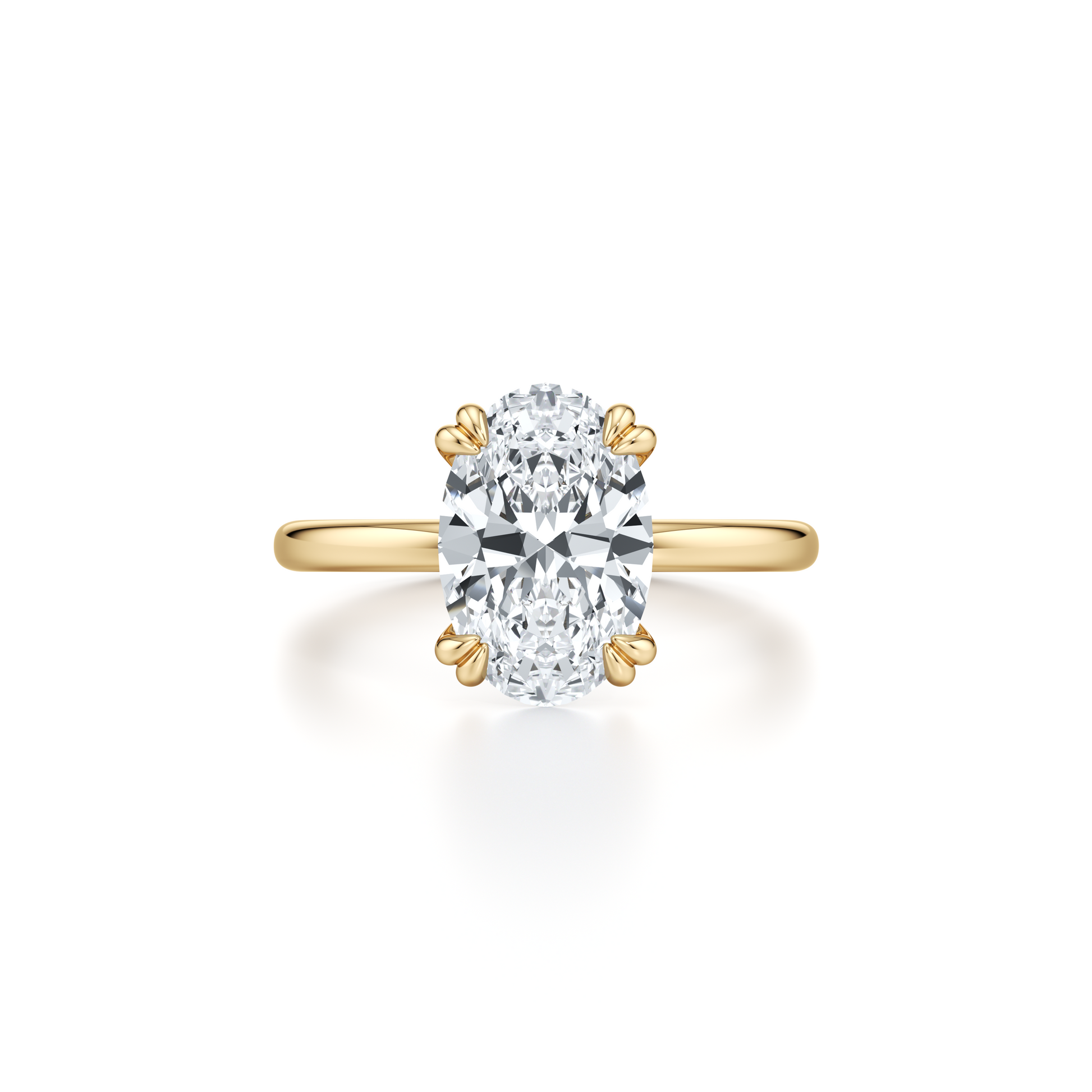 Precious Metal:18k Yellow Gold;Cut Shape:Oval