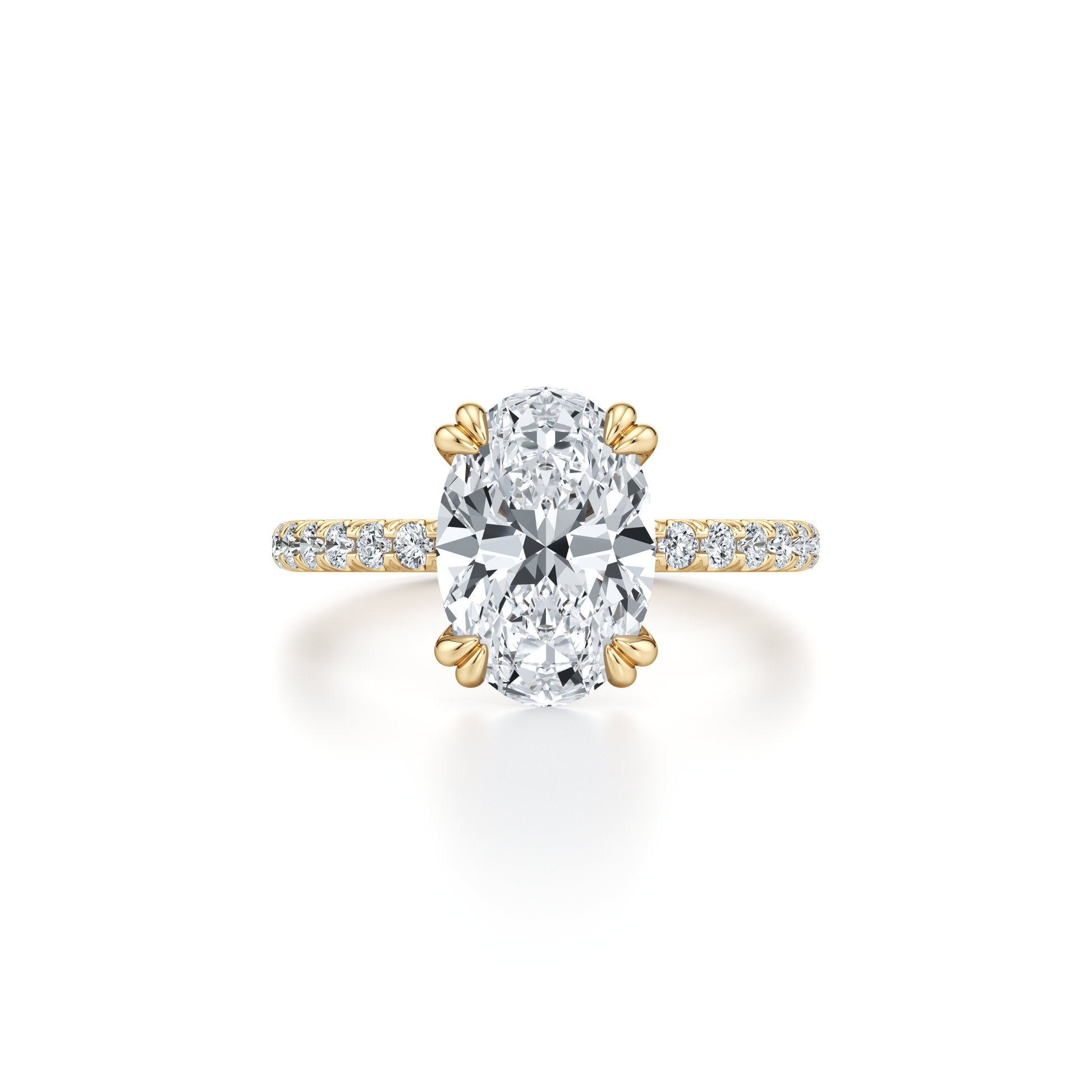 Precious Metal:18k Yellow Gold;Cut Shape:Oval