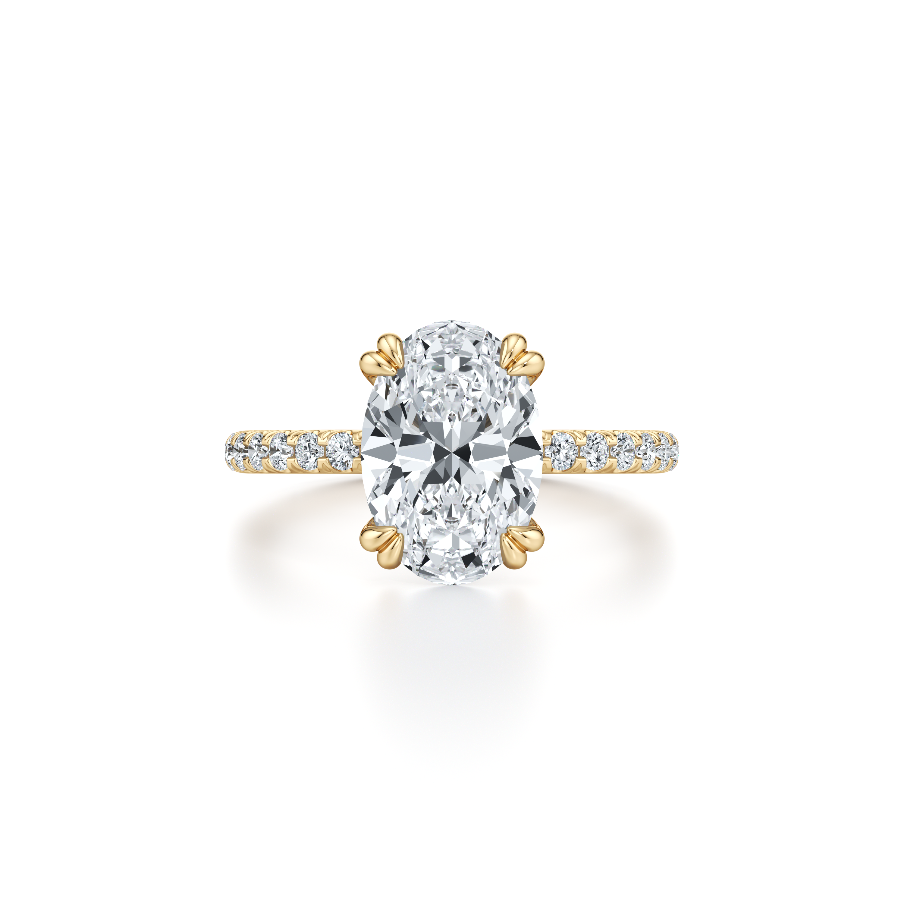 Precious Metal:18k Yellow Gold;Cut Shape:Oval